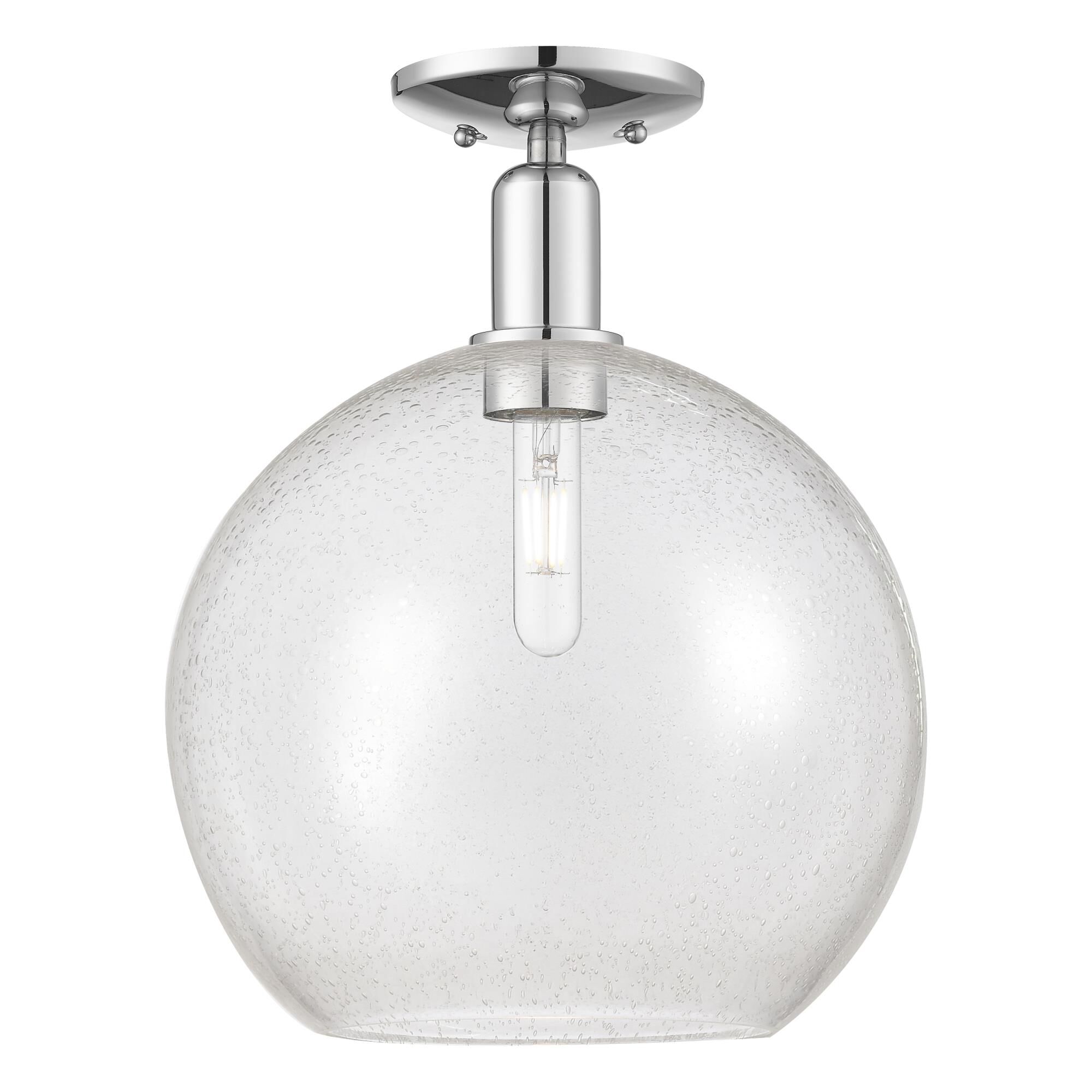 Shown in Polished Chrome finish and Seedy glass