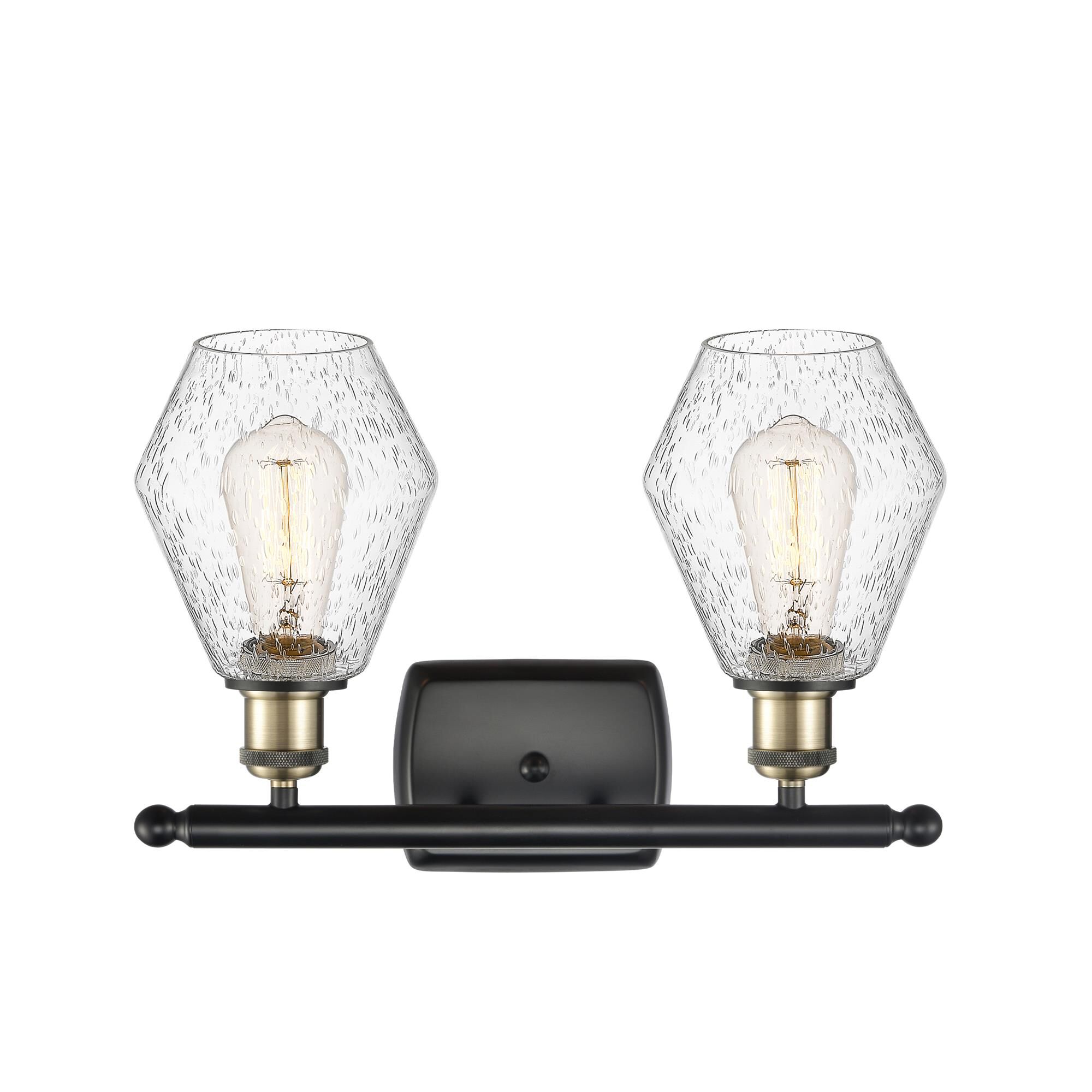 Shown in Black Antique Brass  finish and Seedy glass