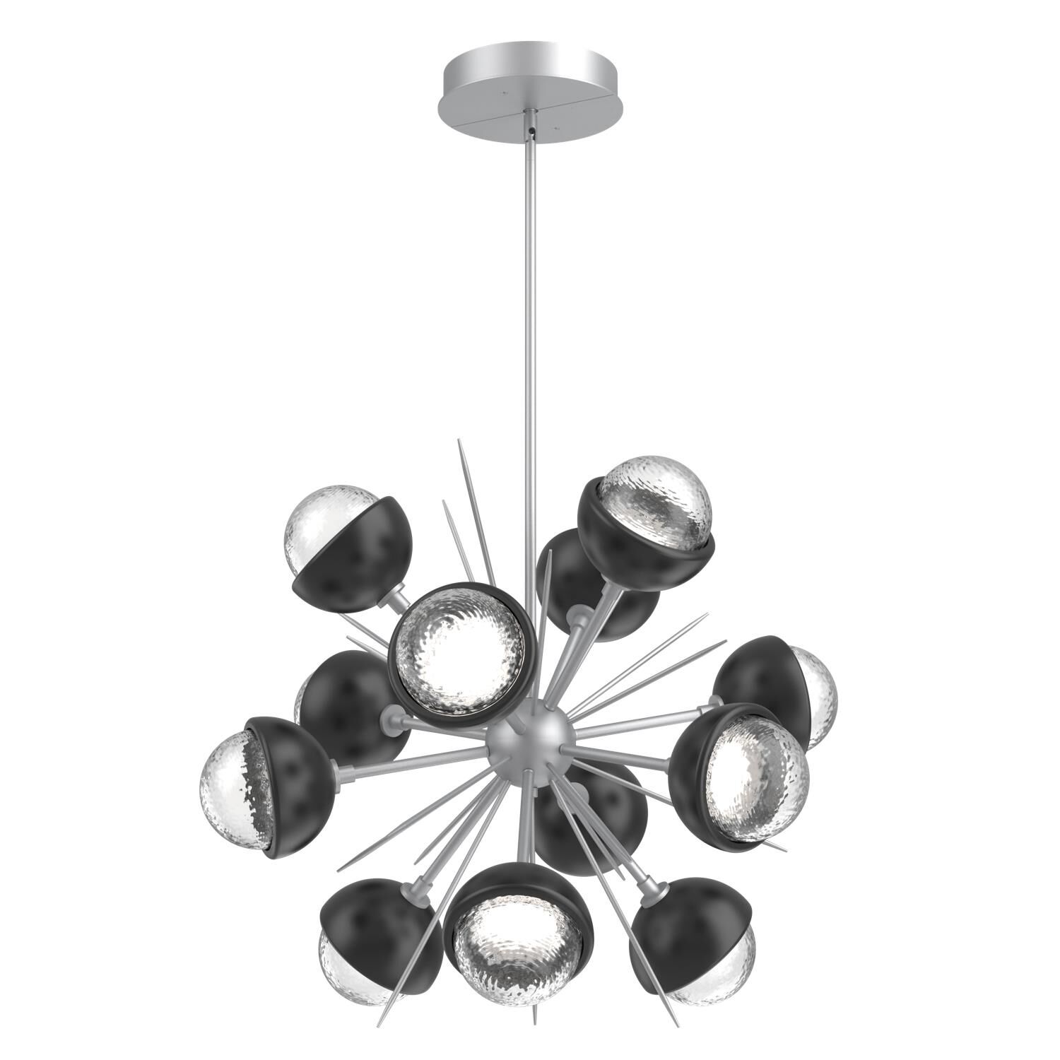 Shown in Classic Silver finish and Clear glass and Matte Black accent