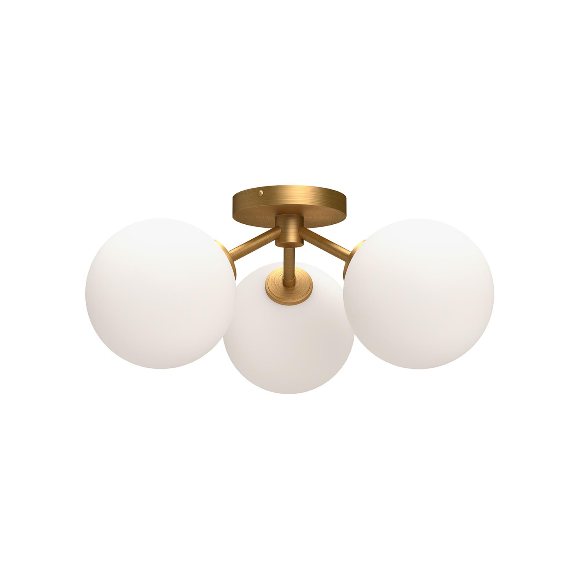 Shown in Aged Gold finish and Opal Matte glass