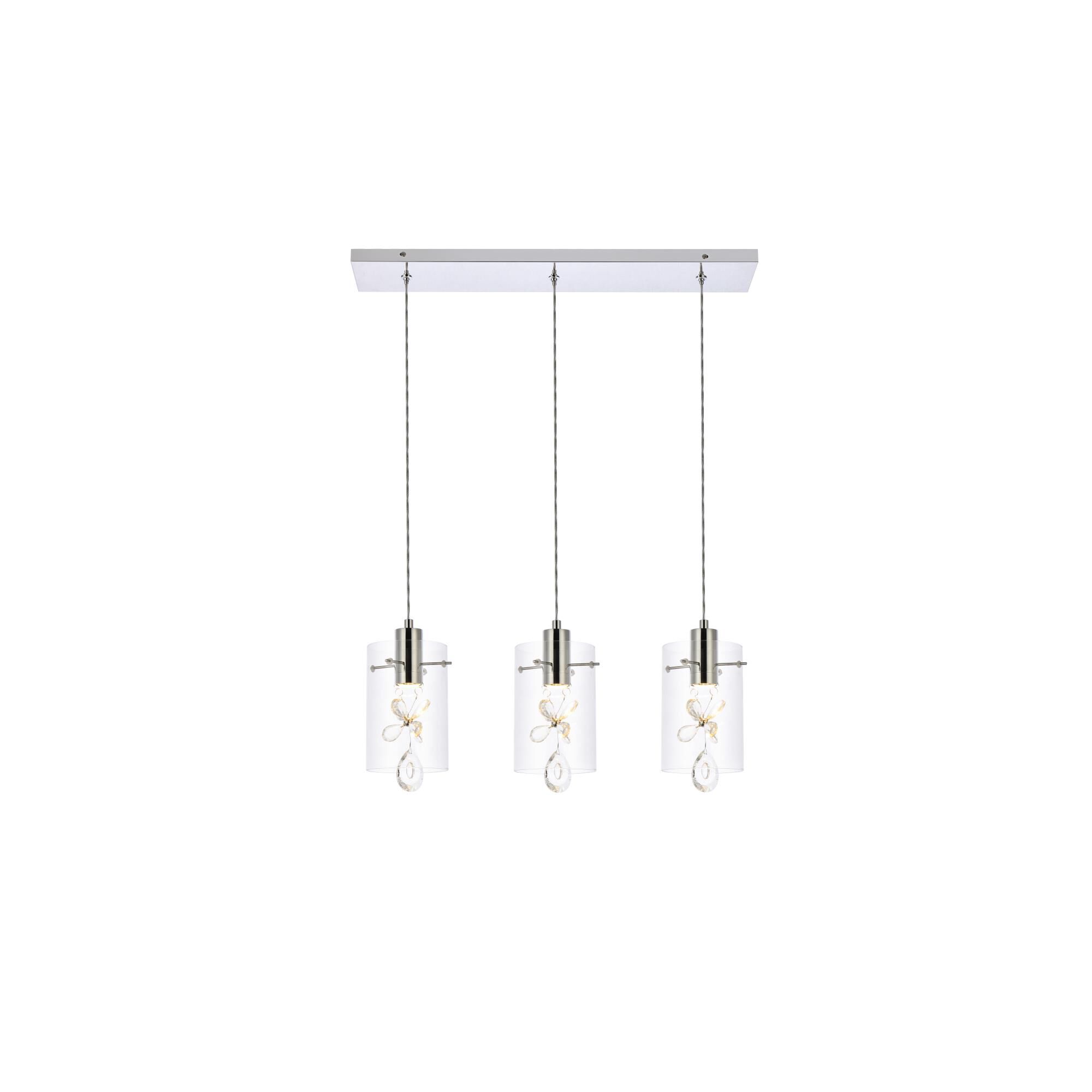 Hana 24 Inch 3 Light LED Linear Suspension Light by Elegant Lighting