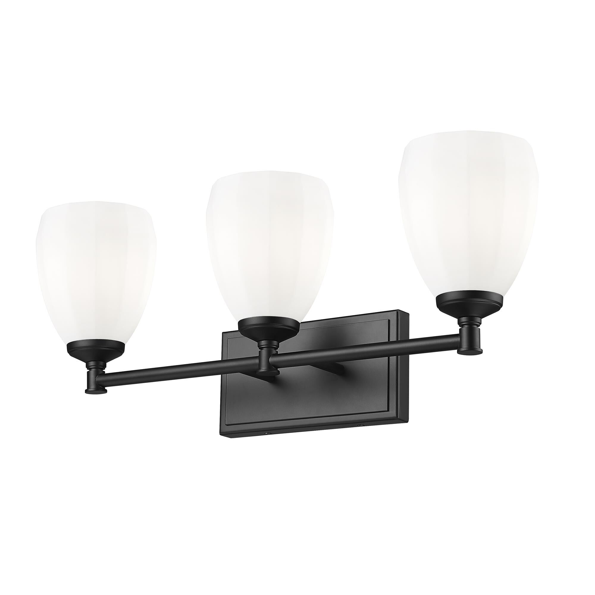Shown in Matte Black finish and Matte Opal glass and Matte Opal shade
