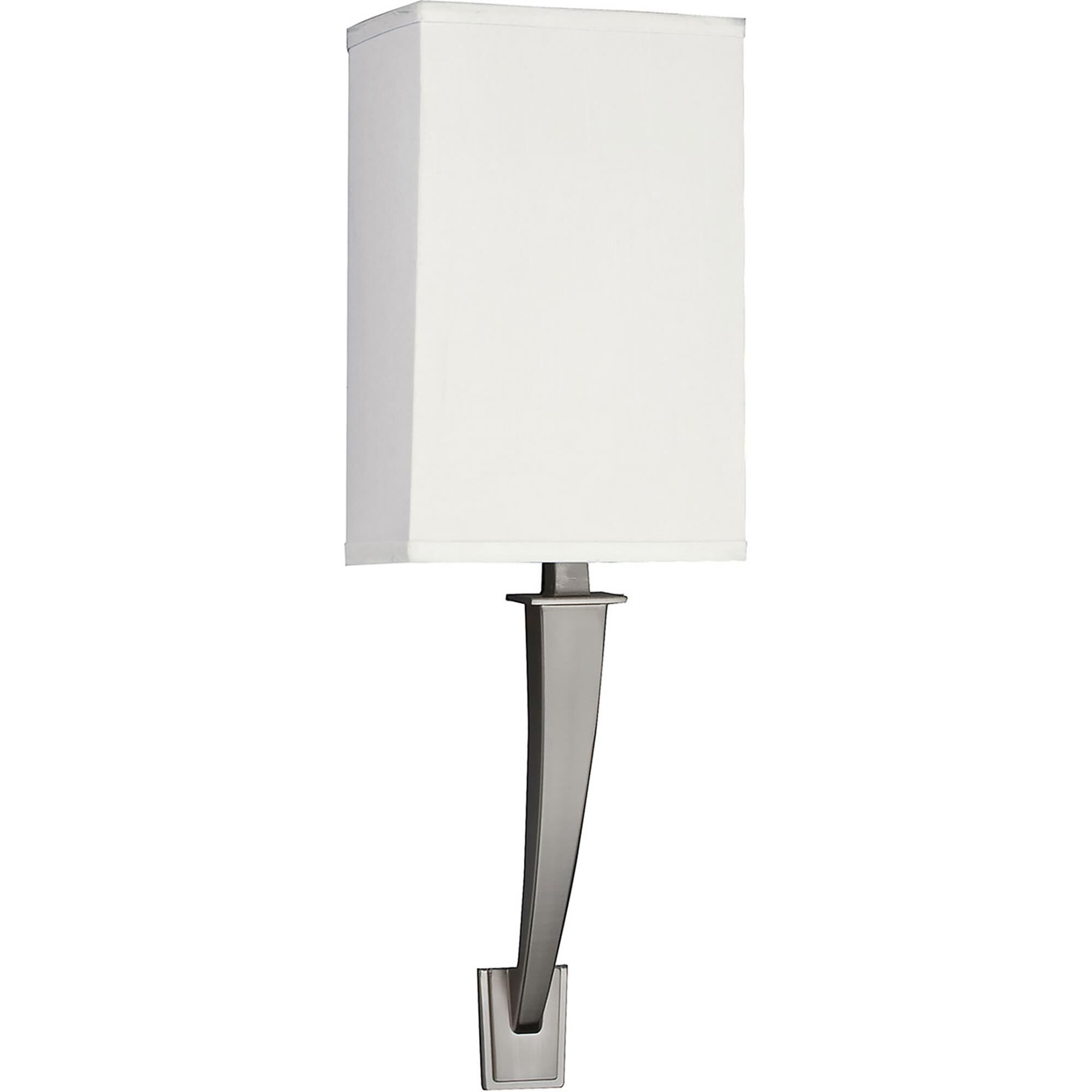 Shown in Satin Nickel finish and Linen,  Acrylic shade and No Accent accent