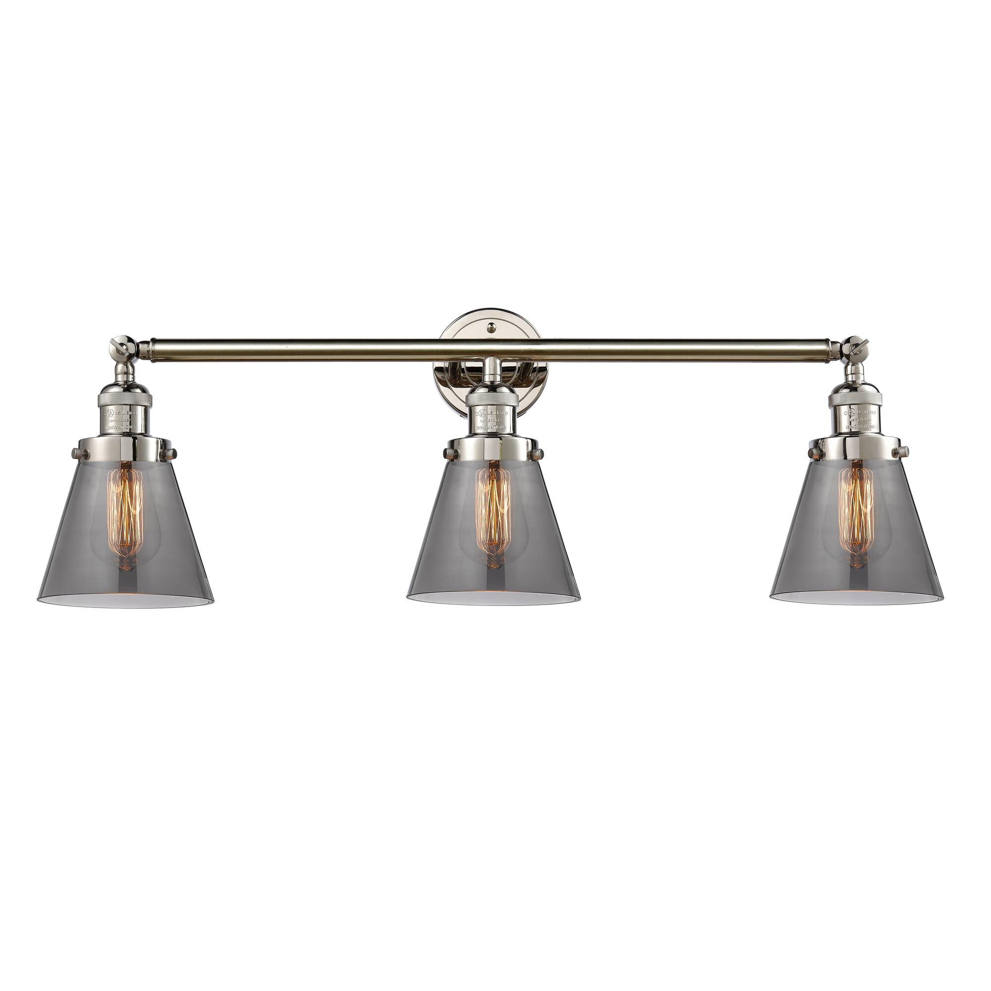 Shown in Polished Nickel finish and Smoked glass