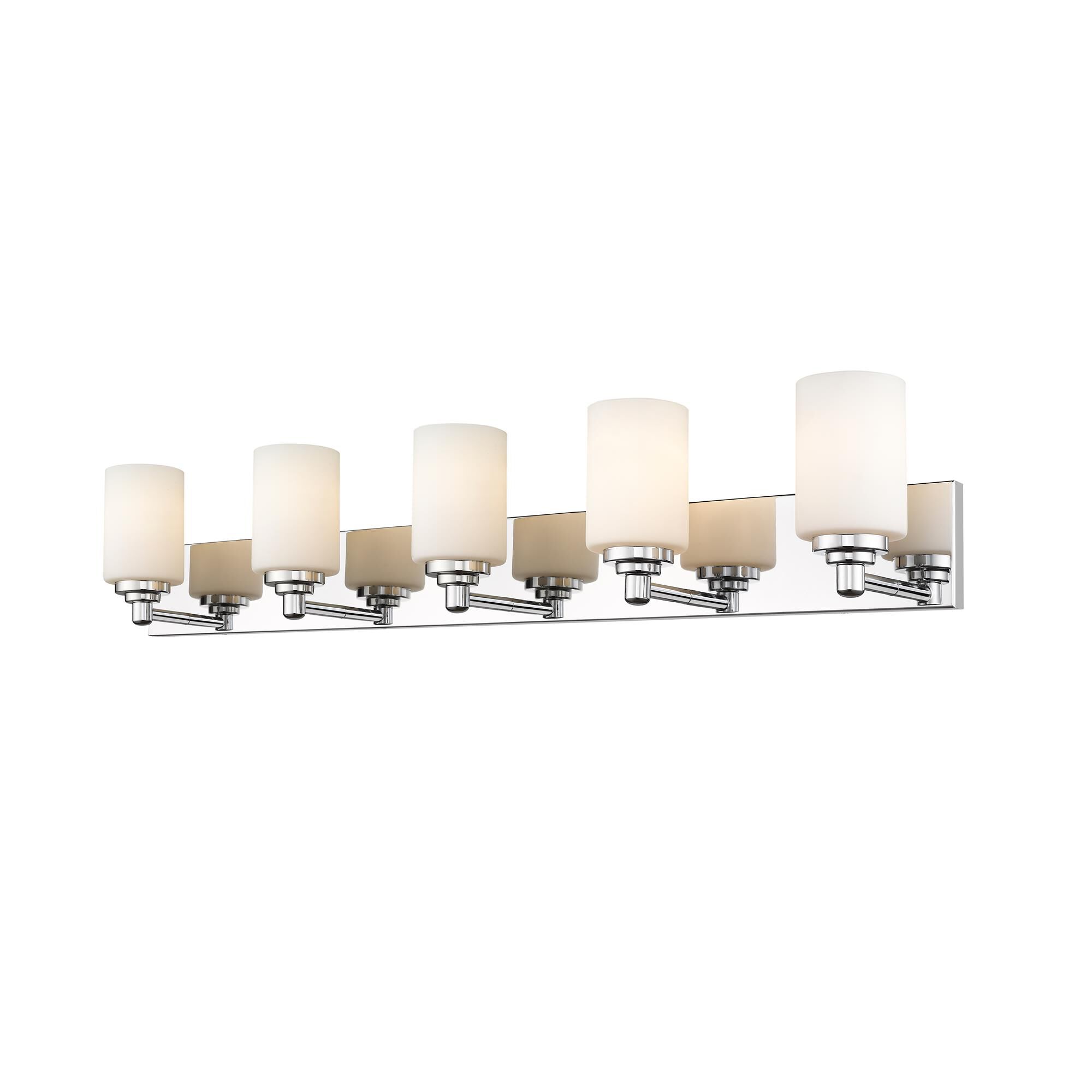 Shown in Chrome finish and Glass shade