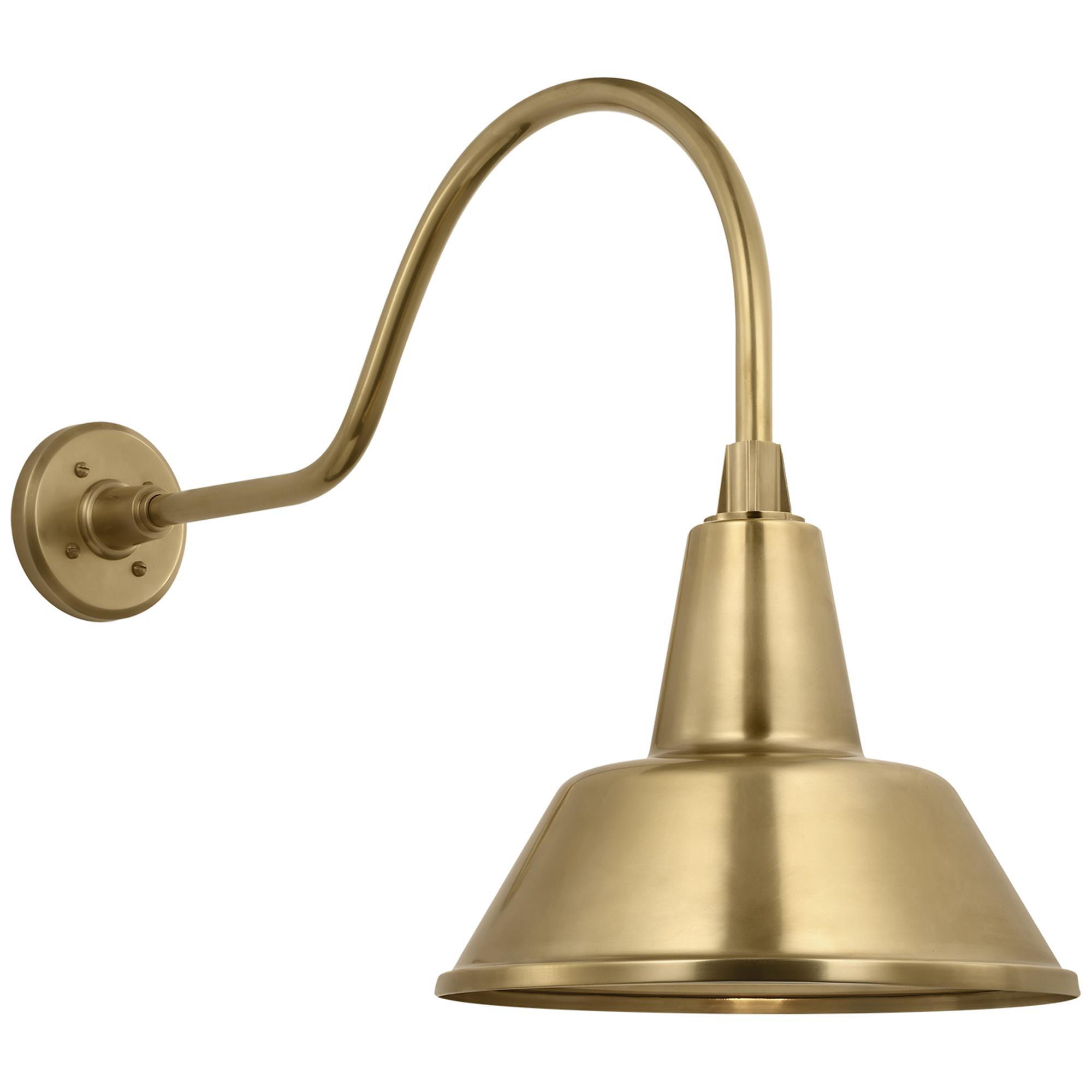 Shown in Hand-Rubbed Antique Brass finish and Gold shade