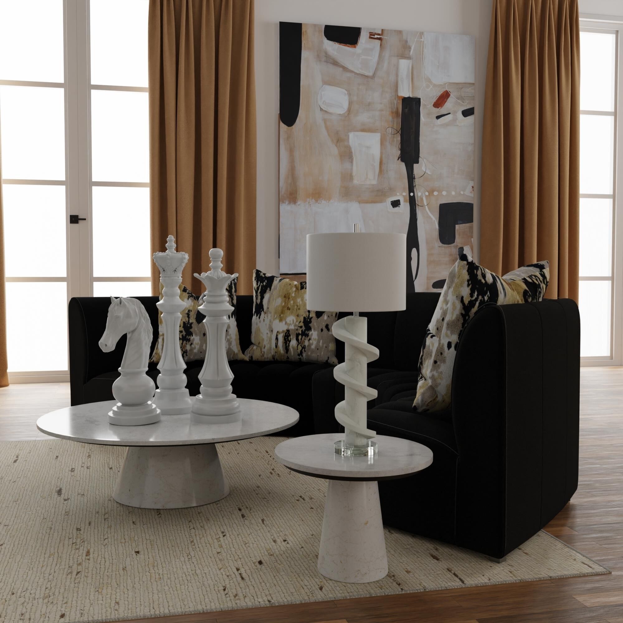 Chess 33 Inch Sculpture by Harp and Finial