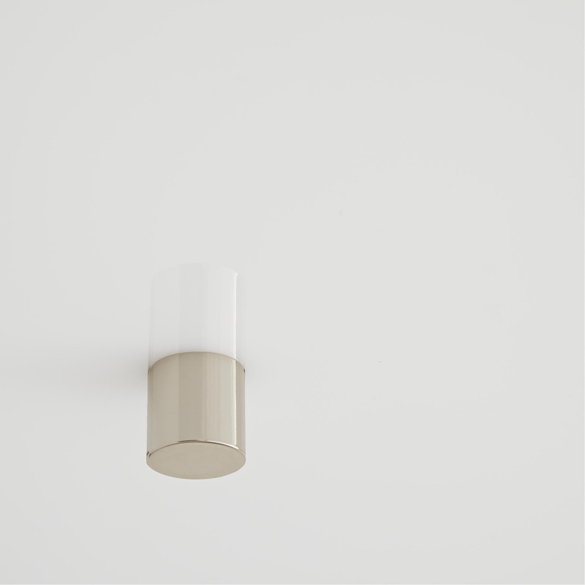 Shown in Polished Nickel finish and Frosted glass