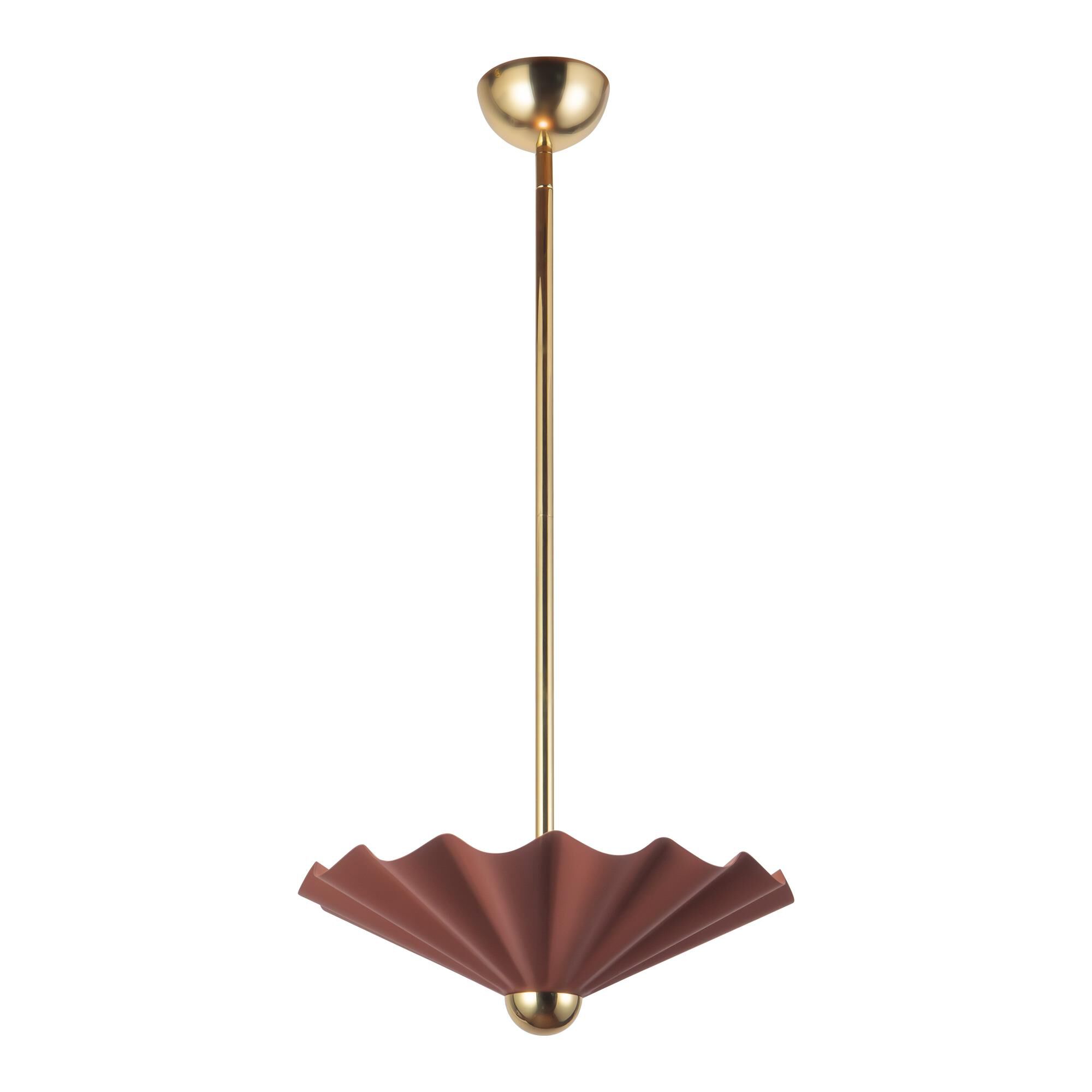 Shown in Burgundy finish and Matte Opal glass