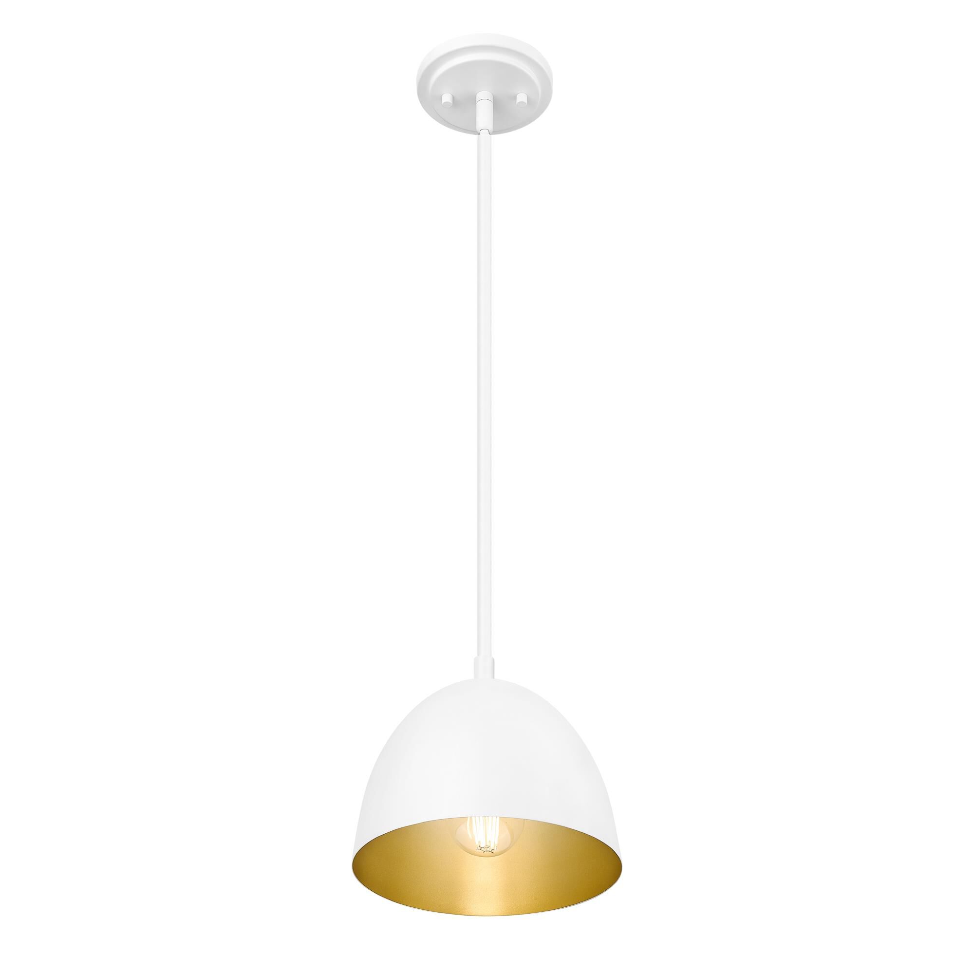 Shown in Matte White finish and Matte White and Gold shade