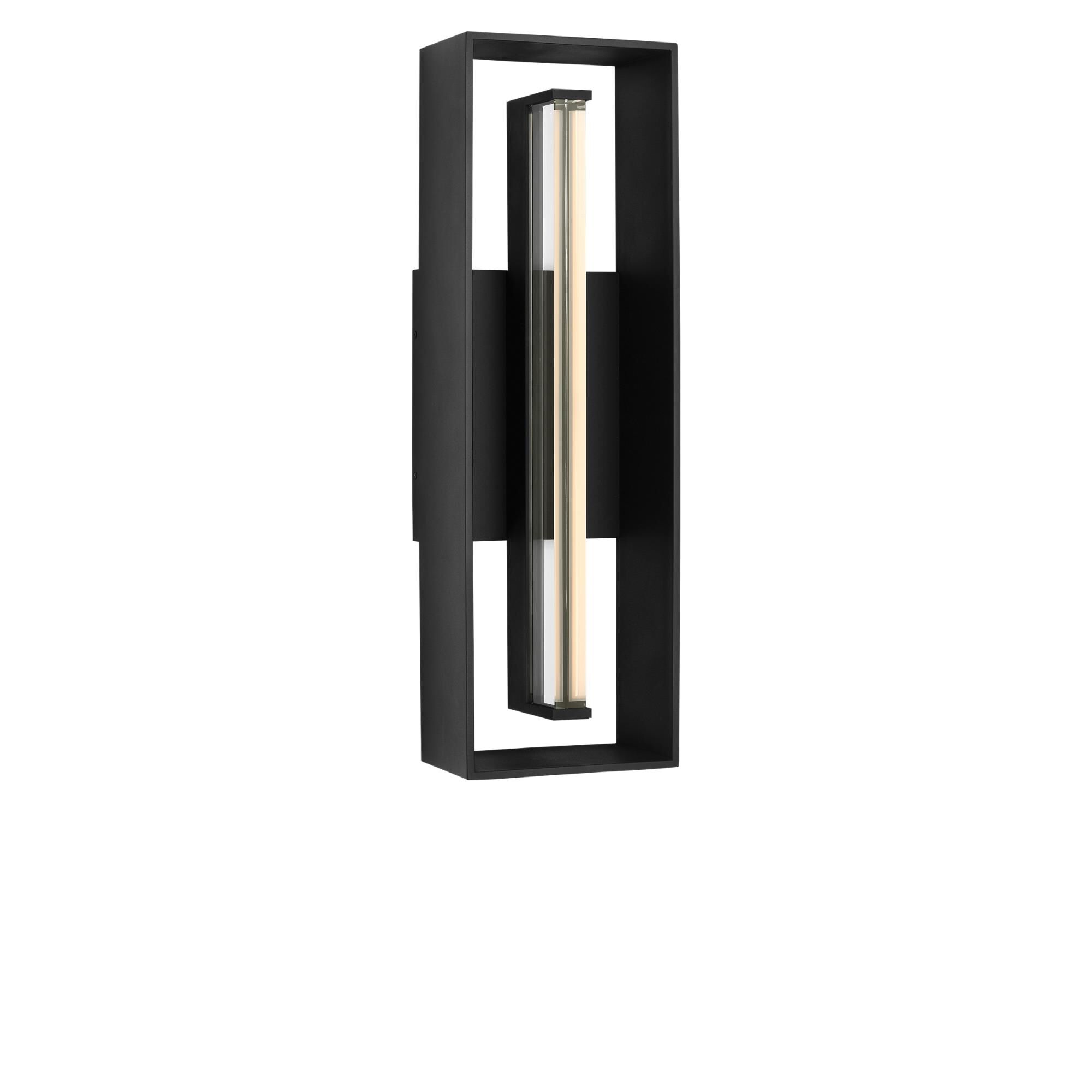 Shown in Textured Black finish and Crystal Shade glass