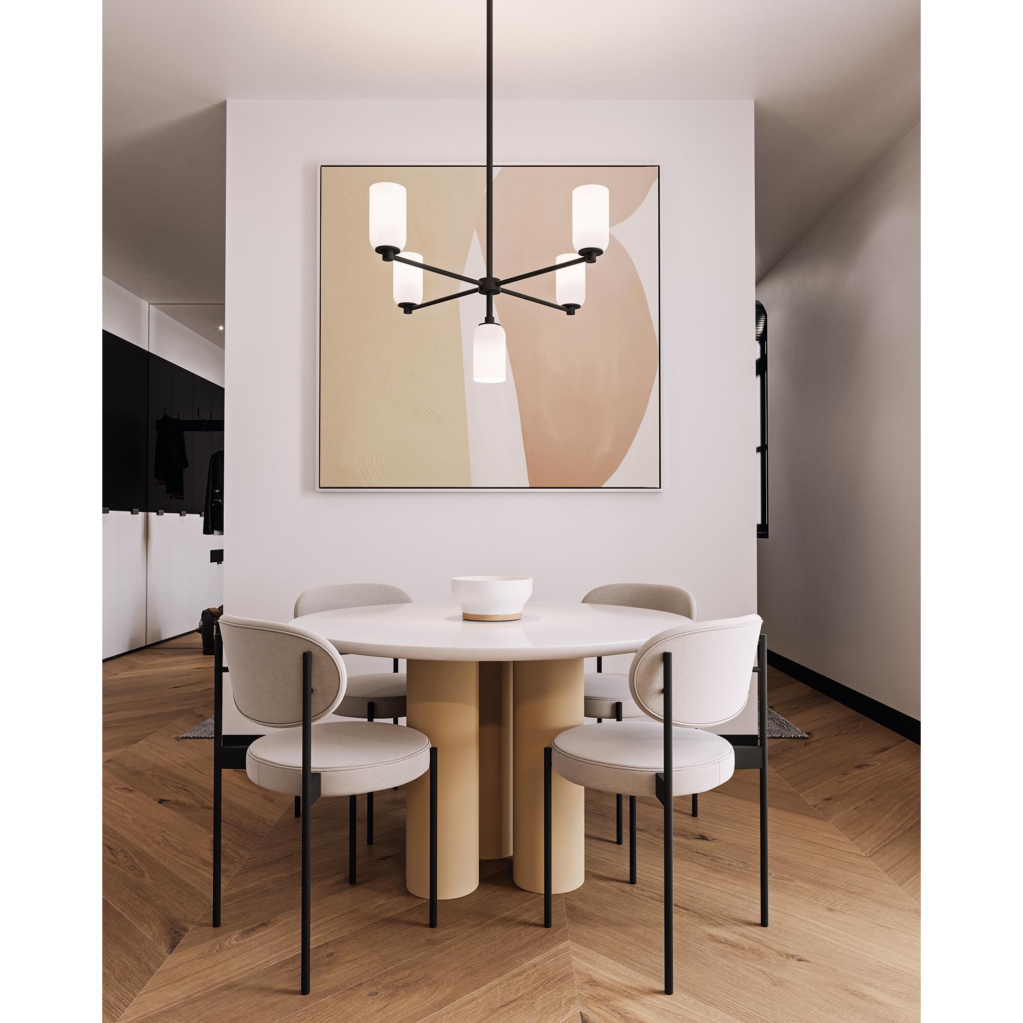 Shown in Black/Glossy Opal Glass finish and Opal Glass shade