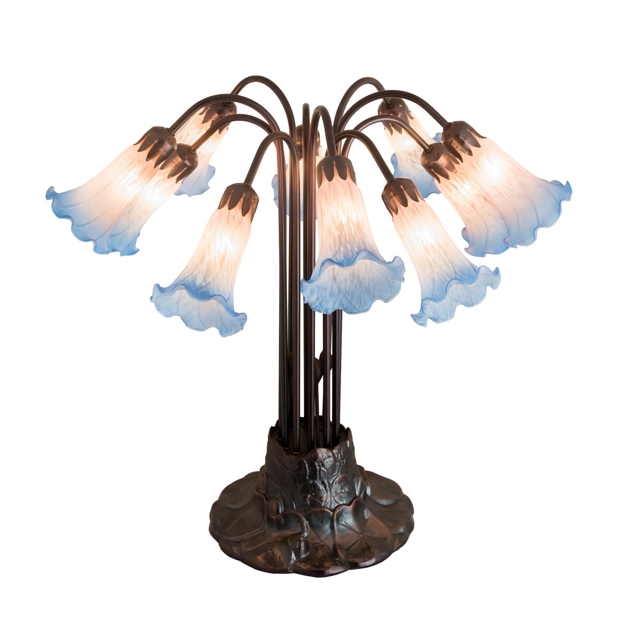 Pink/Blue Pond Lily 22 Inch Table Lamp by Meyda Lighting