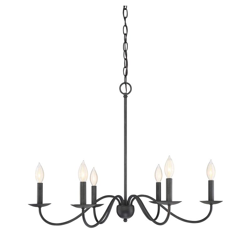 30 Inch 6 Light LED Chandelier by Meridian Lighting