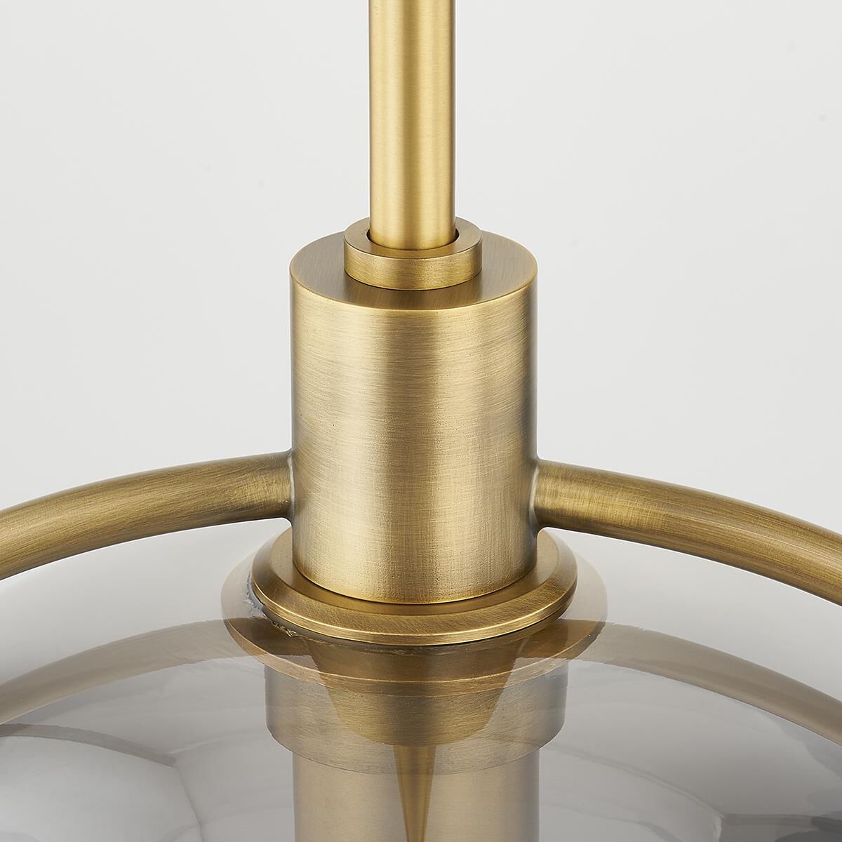 Shown in Patina Brass finish and Clear glass