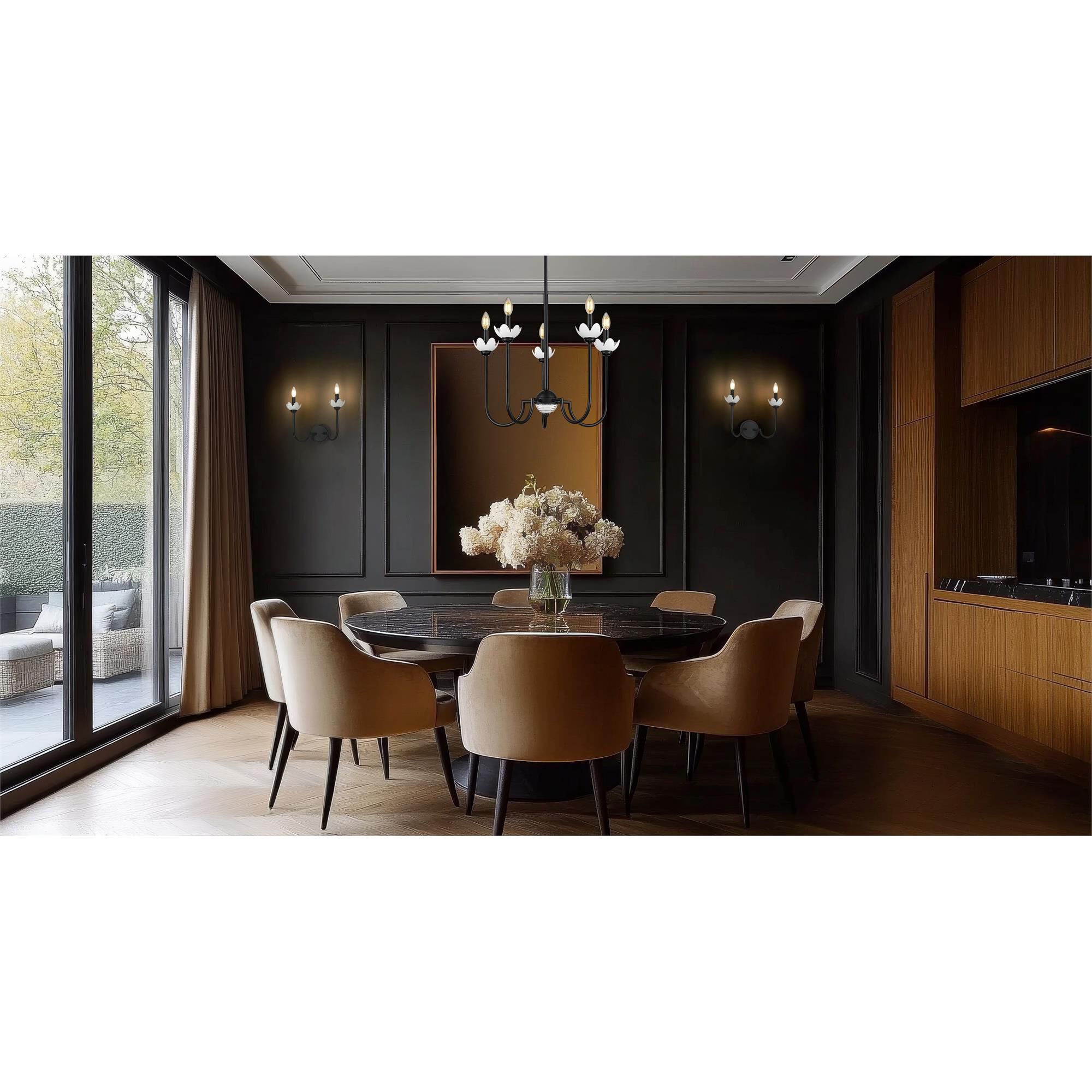 Shown in Matte Black finish and Clear Ribbed glass and Clear Ribbed shade
