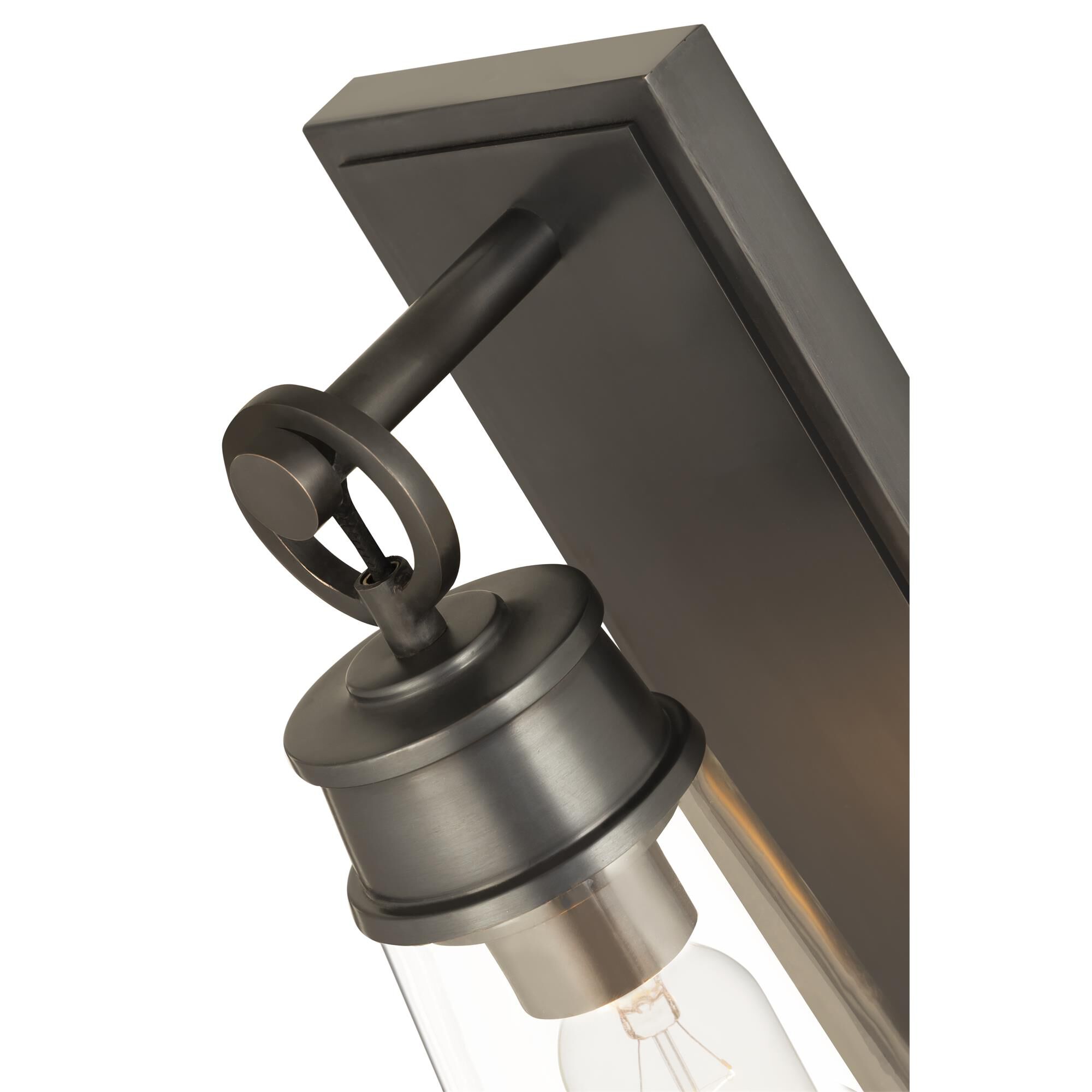 Shown in Plated Bronze finish and Glass shade