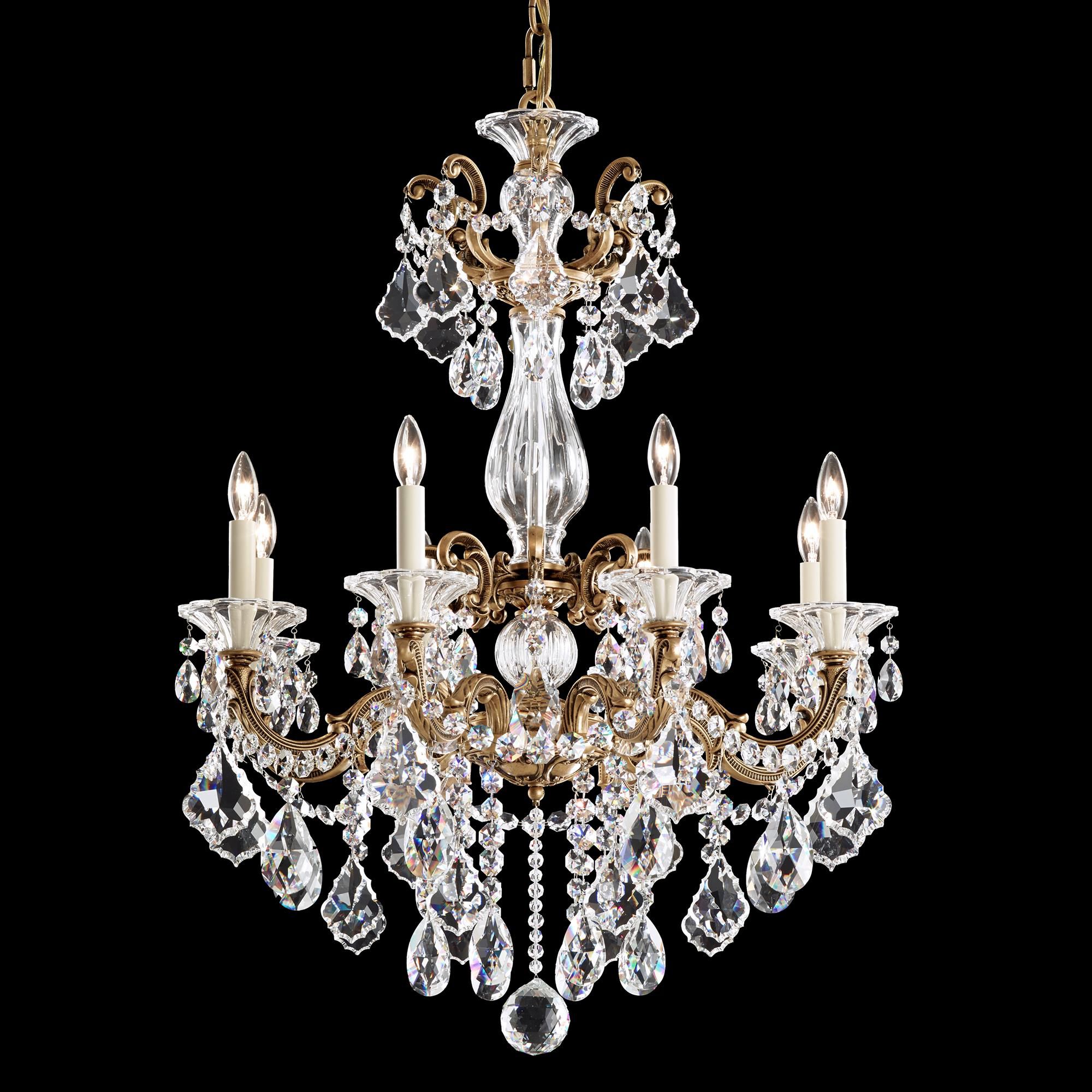 Shown in Florentine Bronze finish and Clear Heritage crystal