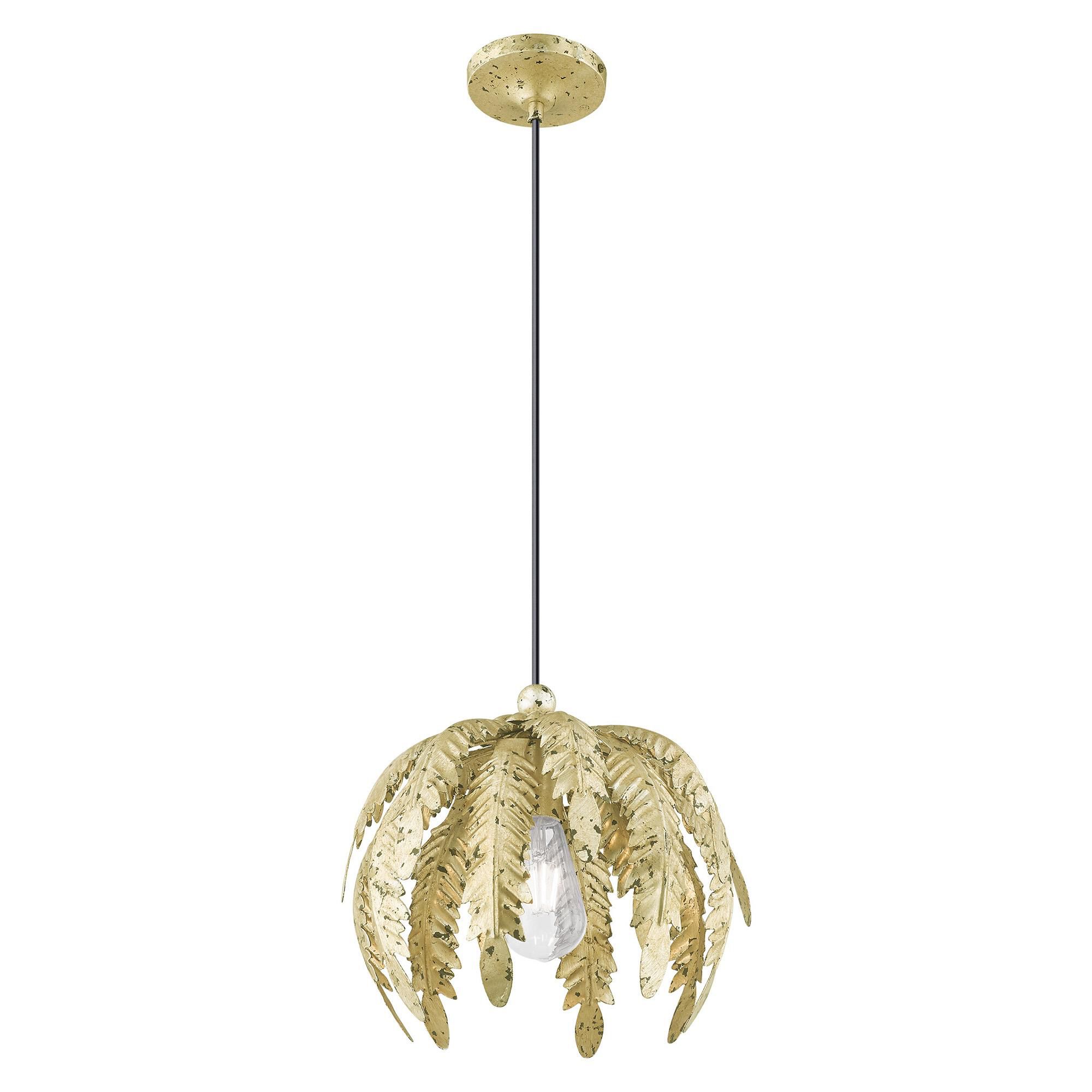 Shown in Winter Gold finish and Acanthus Shaped Winter Gold Metal shade