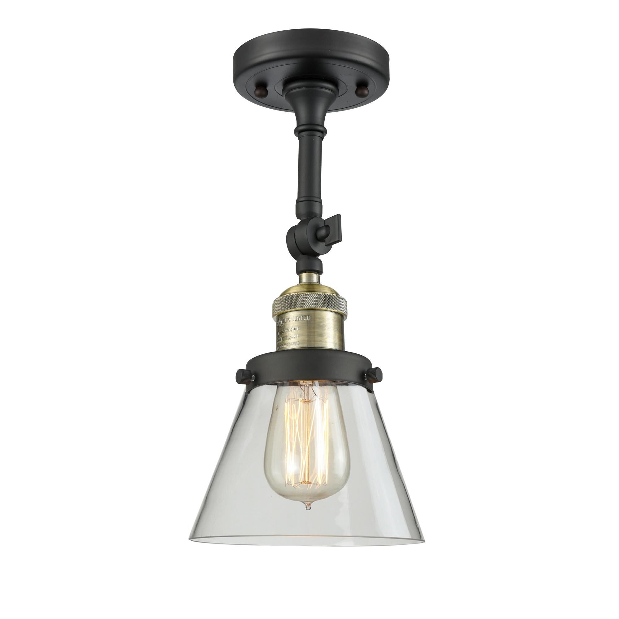 Shown in Black Antique Brass finish and Clear glass and None accent