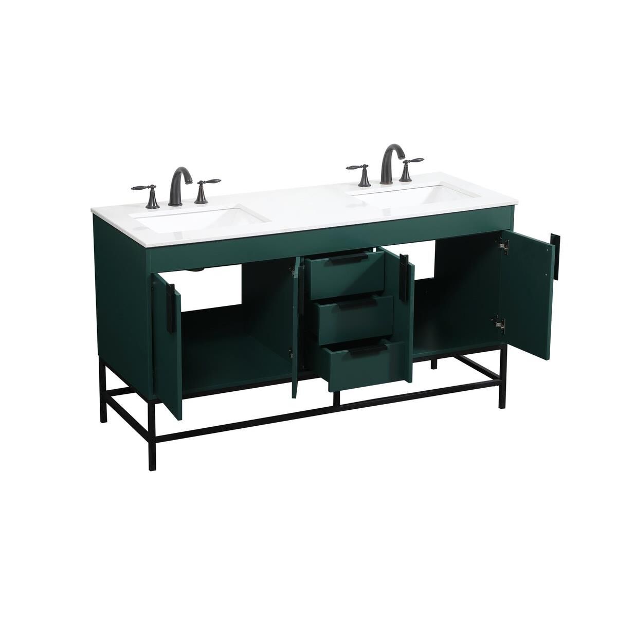 Shown in Green finish and Without Backsplash accent