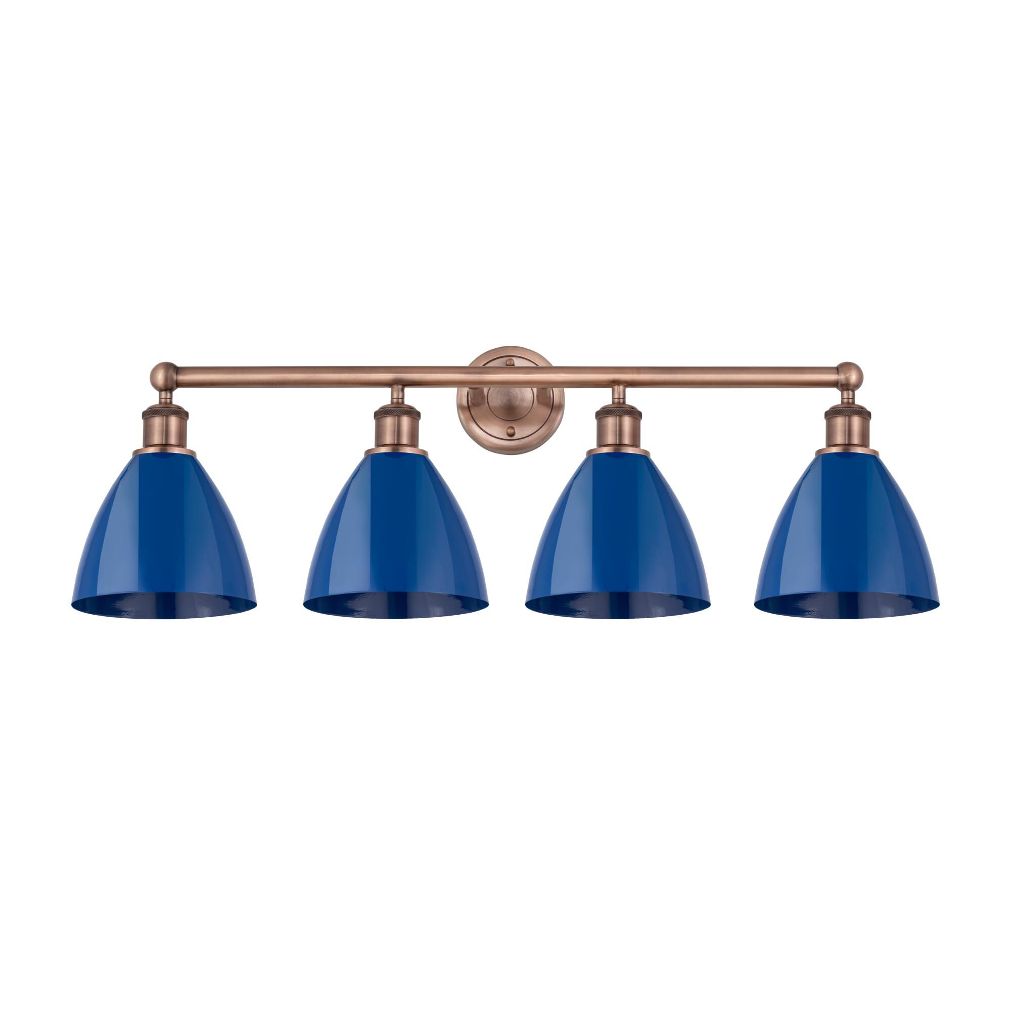 Shown in Antique Copper finish and Blue shade