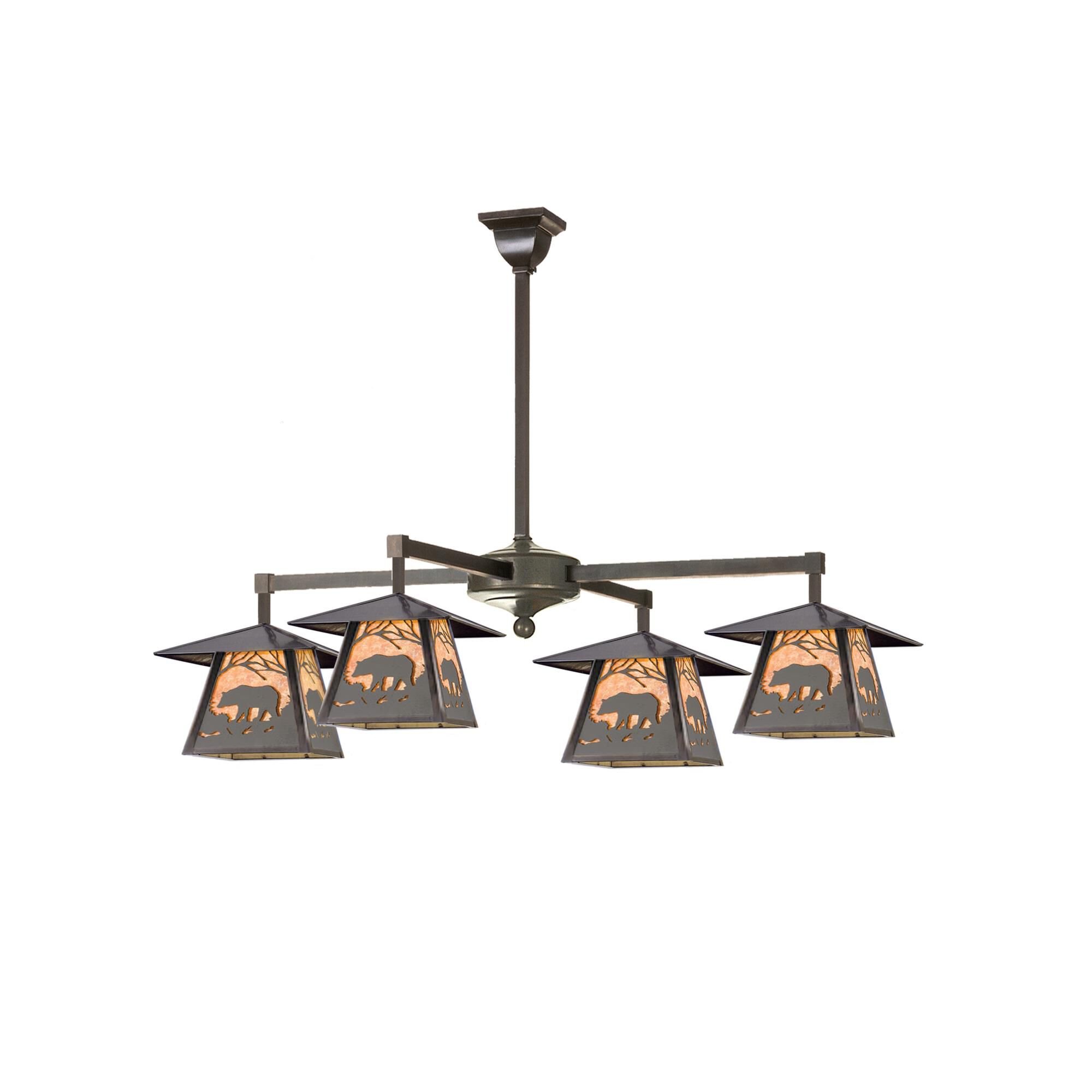 Shown in Craftsman Brown Finish finish and Amber Mica glass