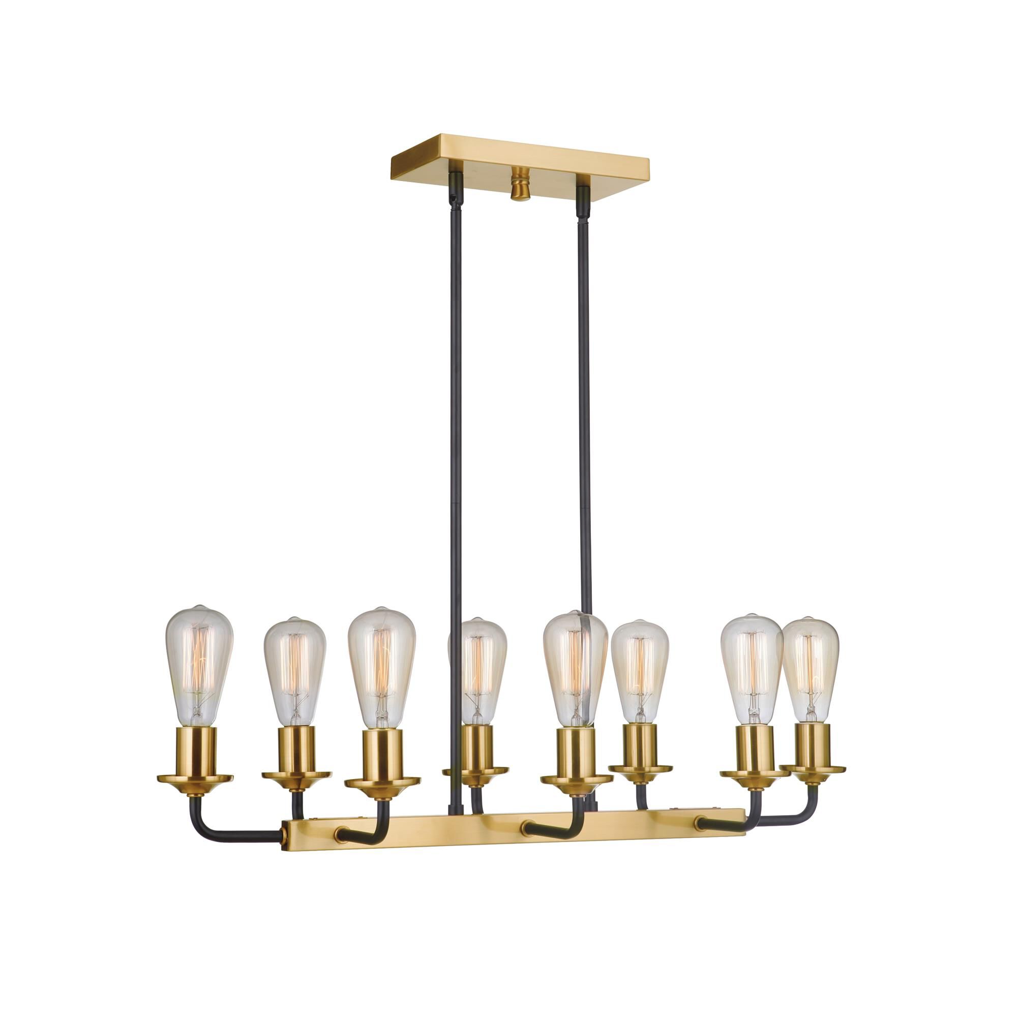 Shown in Flat Black and Satin Brass finish