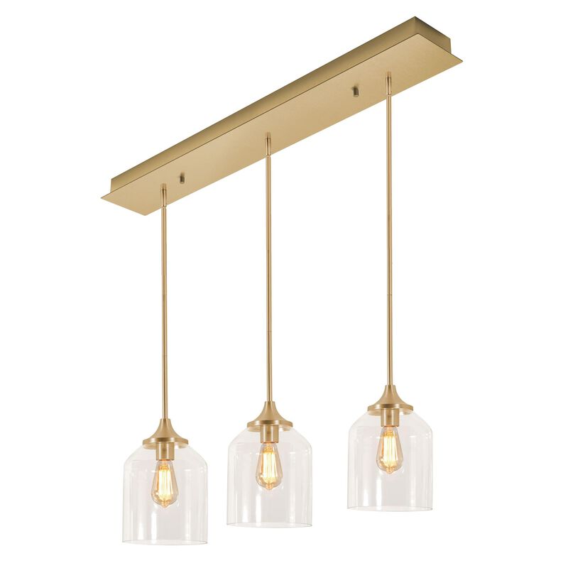 William 36 Inch 36 Inch 3 Light Dimmable 60 Watt Linear Suspension Lights by AFX Lighting