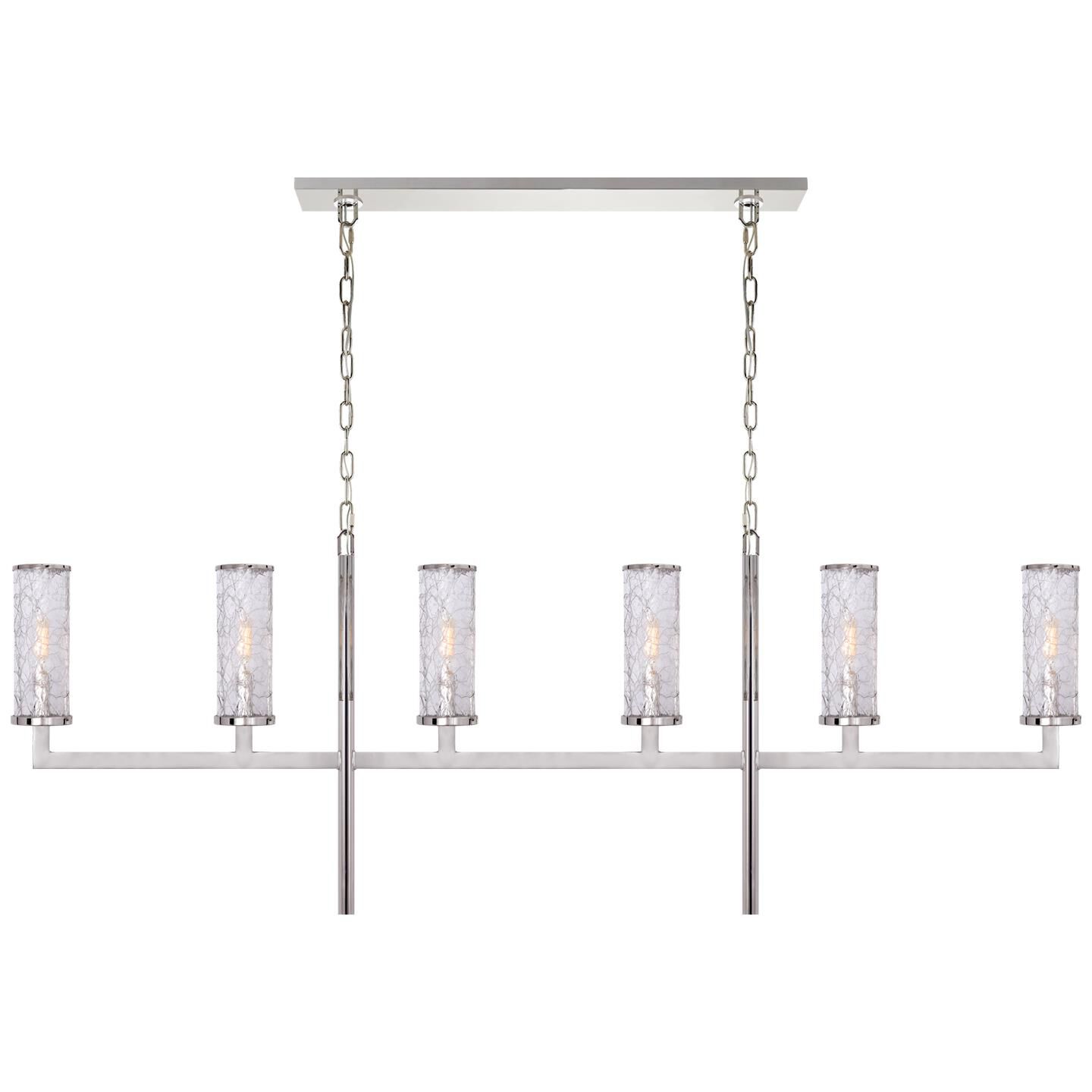 Kelly Wearstler Liaison 217 Inch 6 Light Linear Suspension Light by Visual Comfort Signature Collection