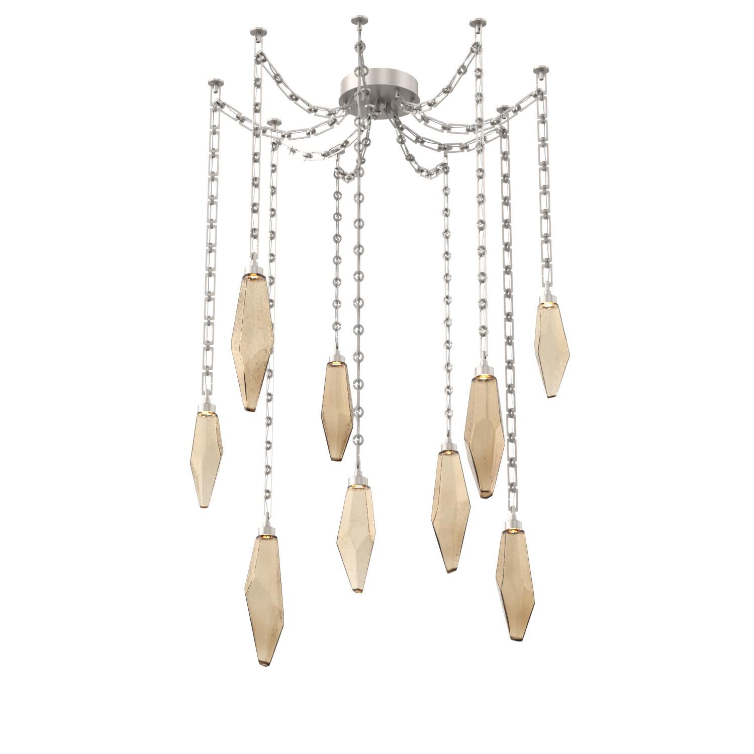 Levi Wilson Rock Crystal 14 Inch Multi Pendant Light by Hammerton Studio