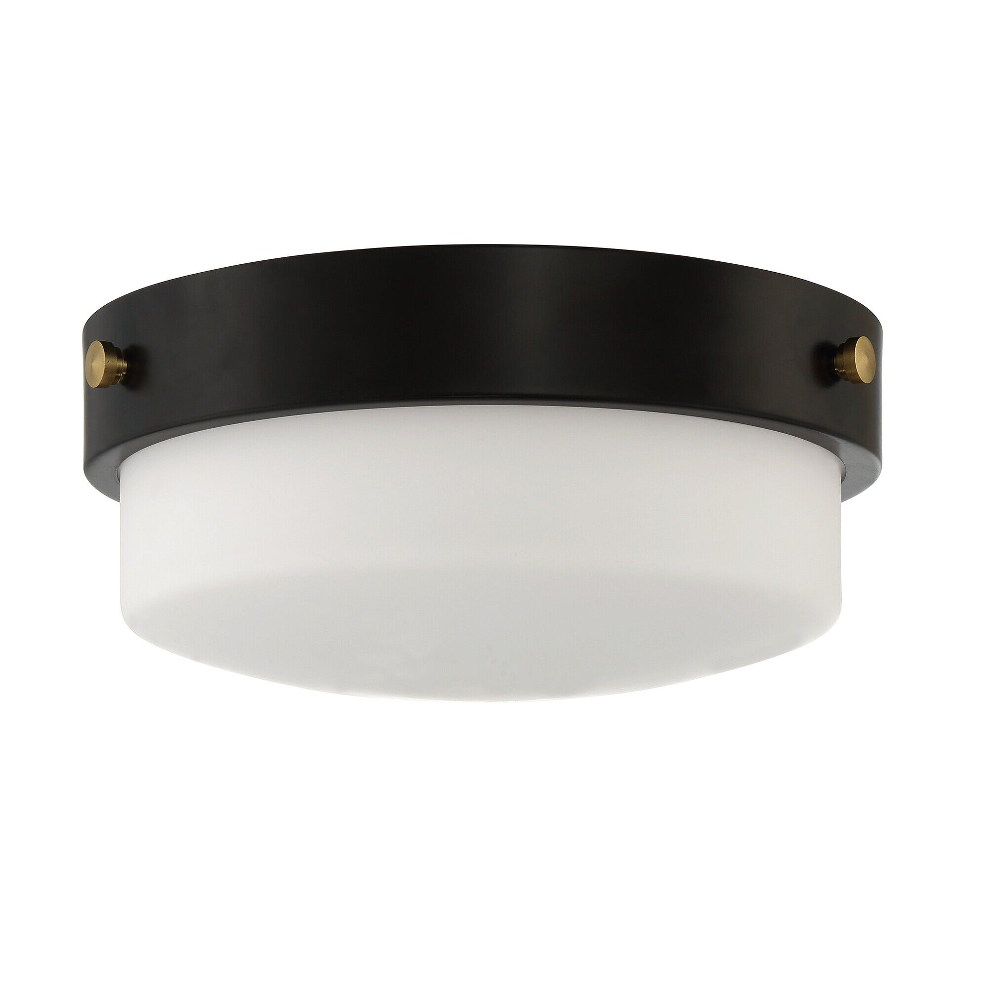 Shown in Flat Black finish and White Frosted glass and Glass shade