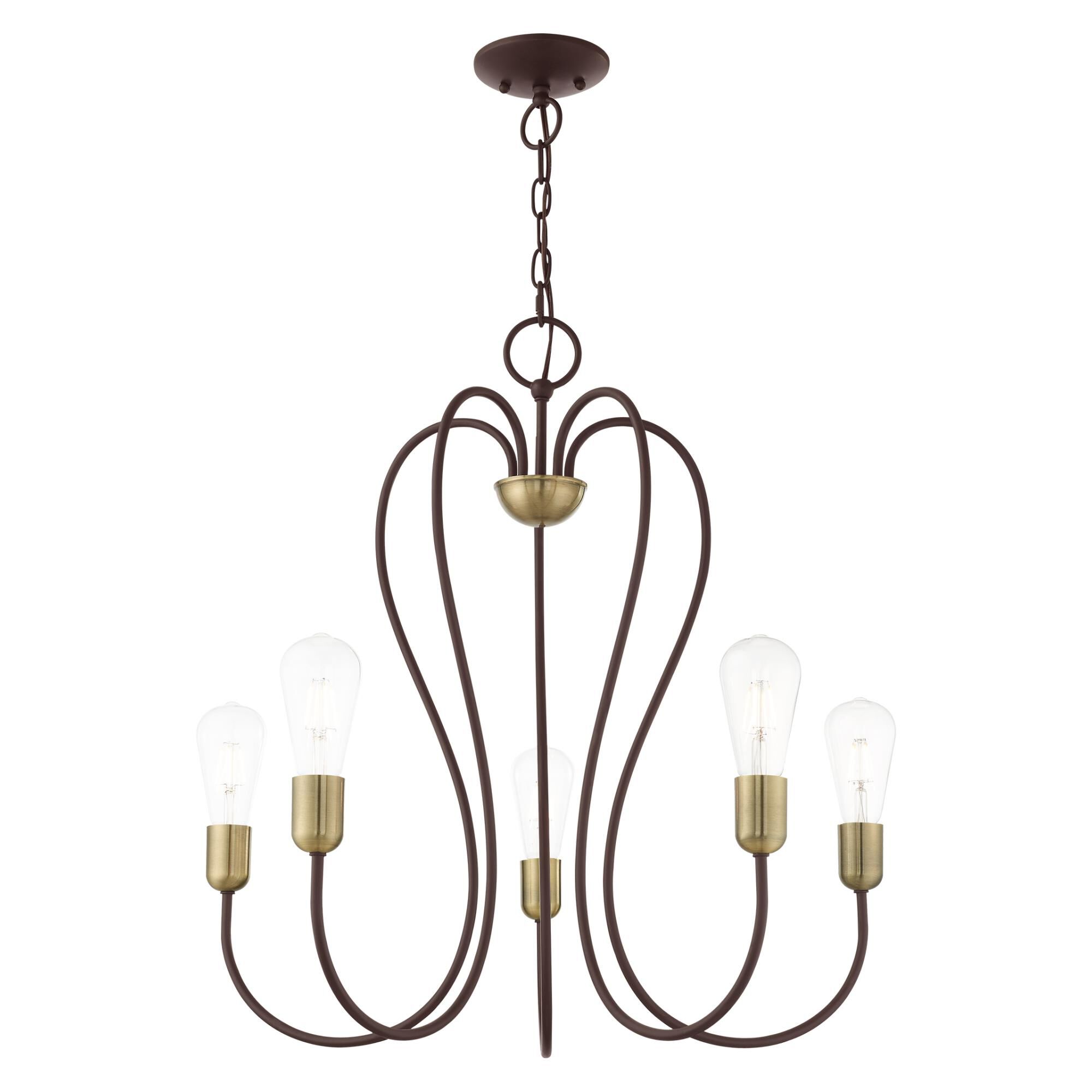 Shown in Bronze With Antique Brass Accents finish