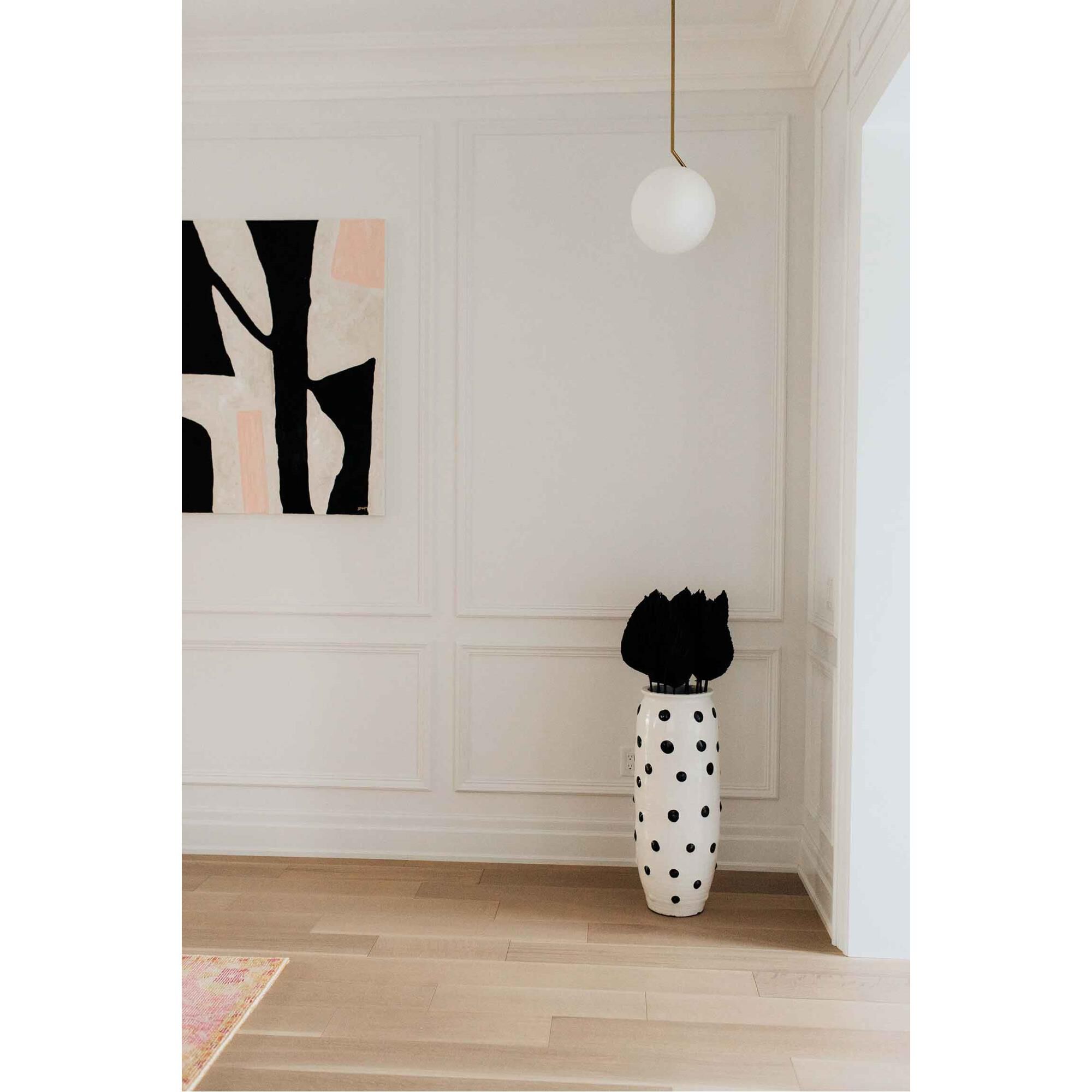 Shown in Gold finish and White glass