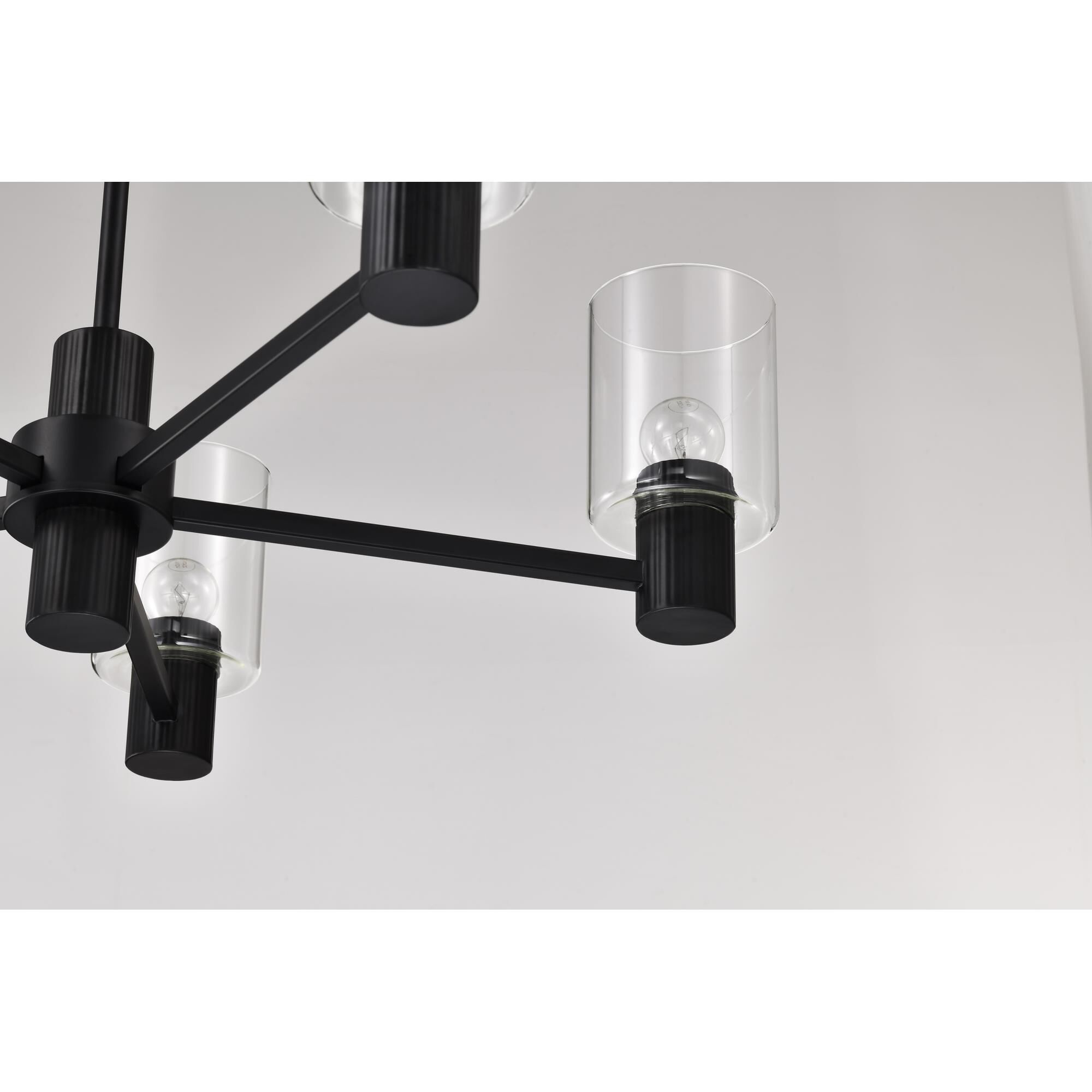 Shown in Matte Black finish and Clear glass