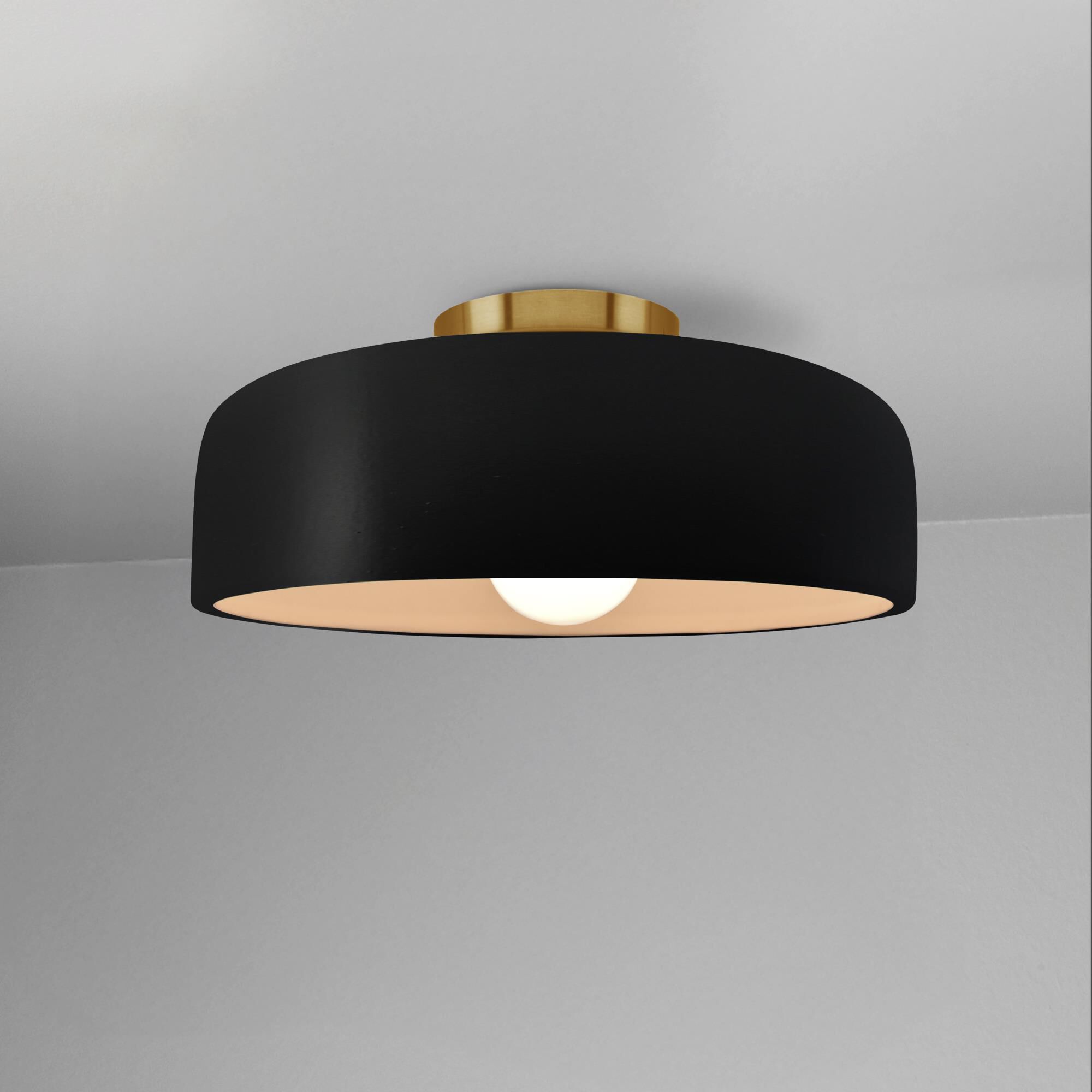 Shown in Brushed Brass finish and Carbon  Matte Black shade