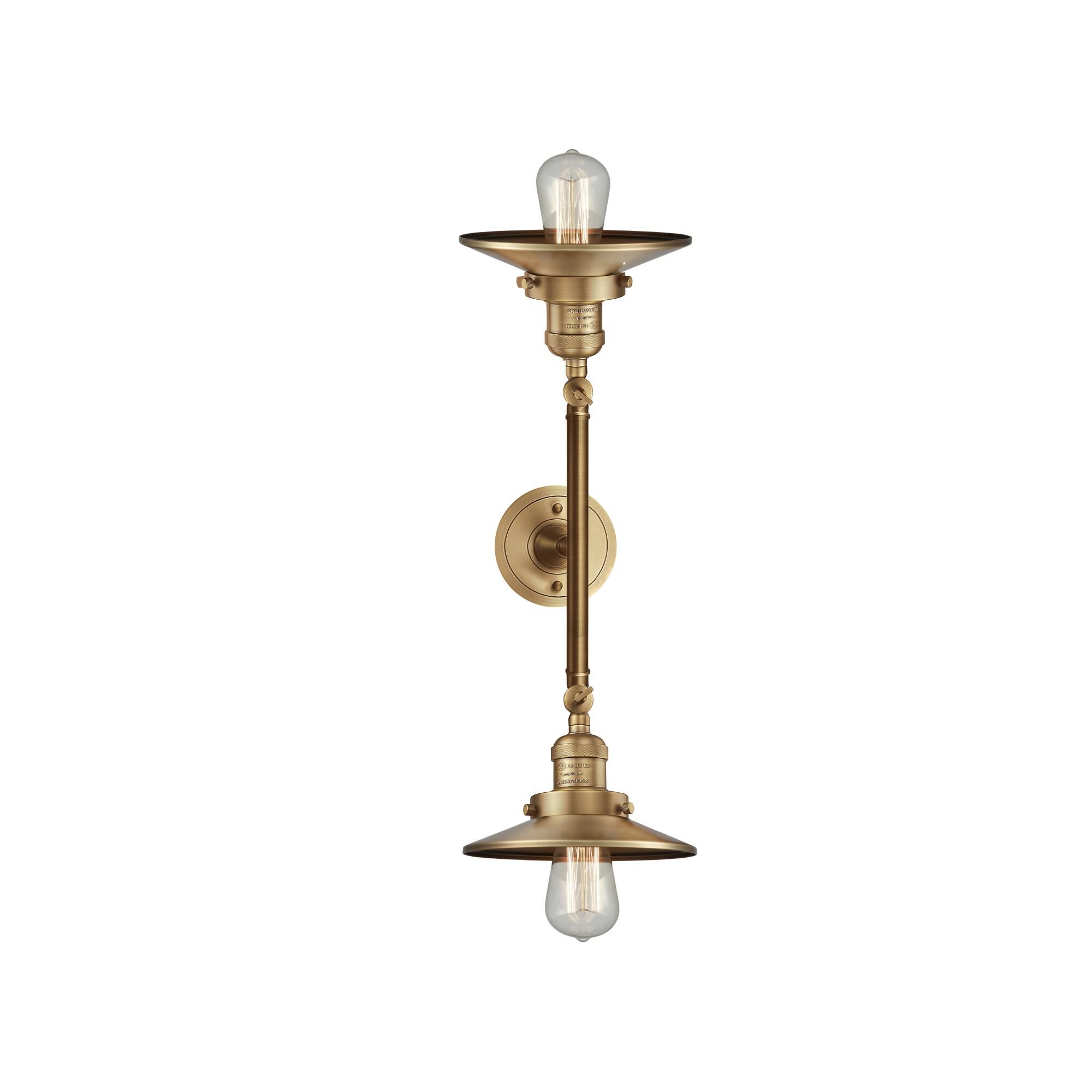 Shown in Brushed Brass finish and Brushed Brass shade