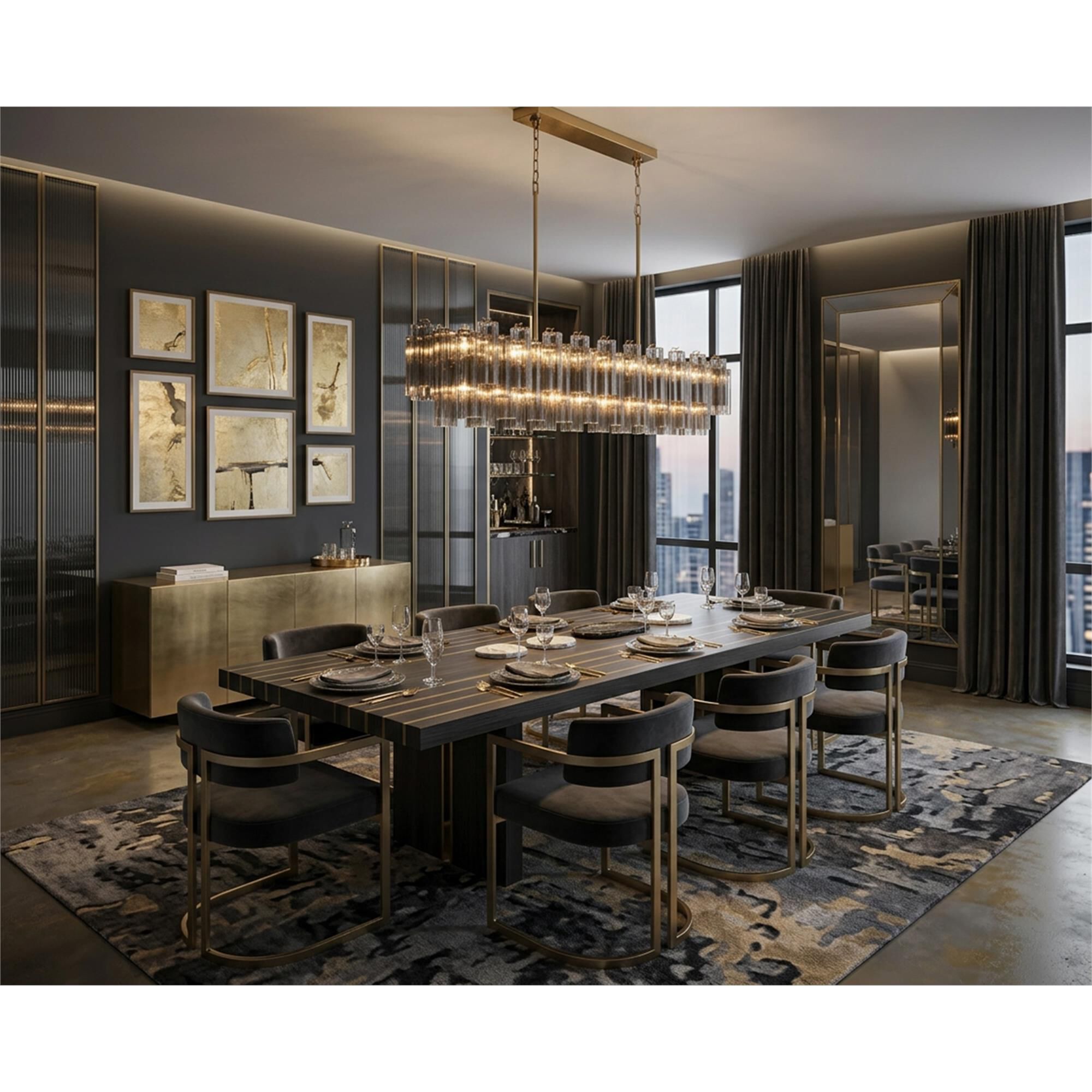 Addis Large Linear Chandelier,