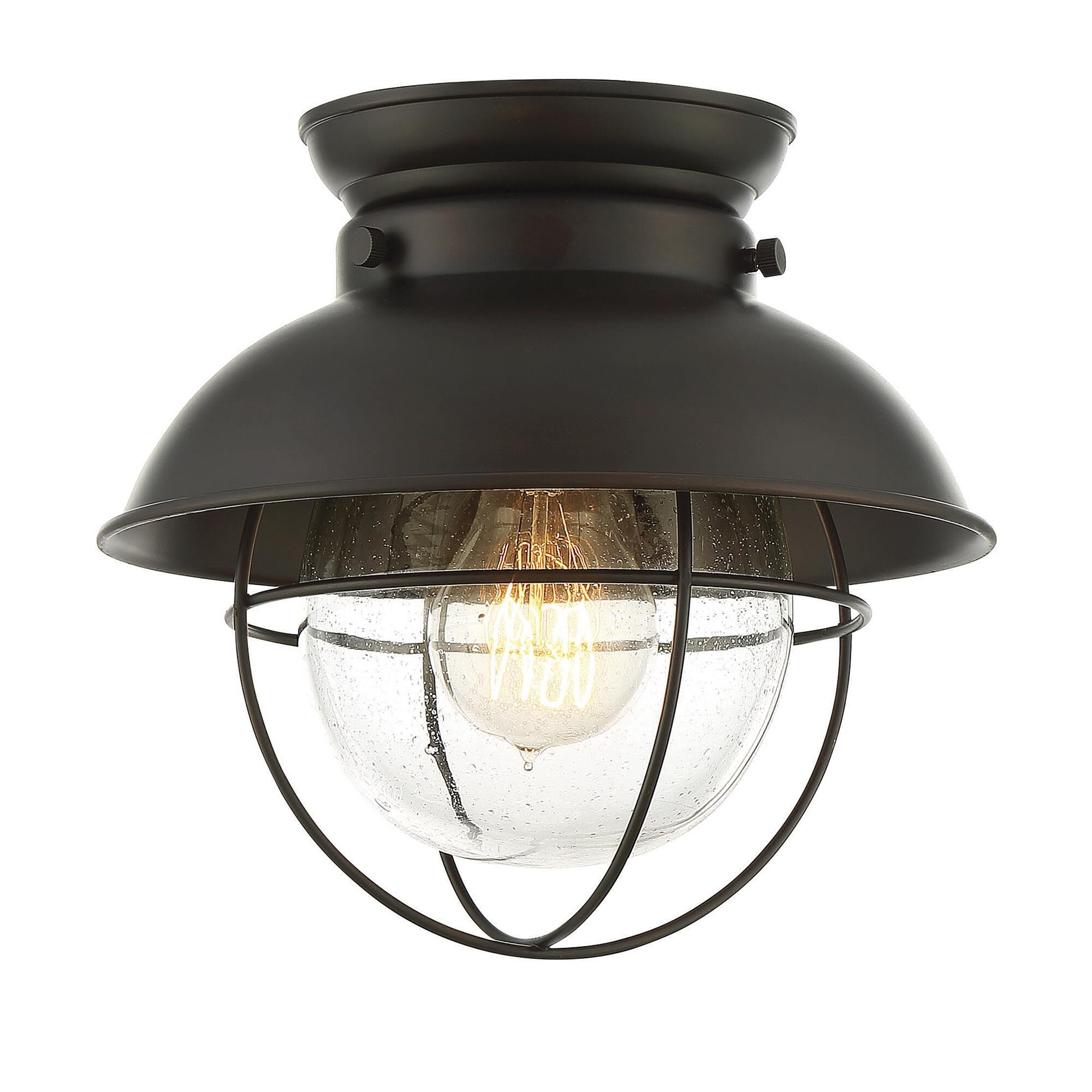 Shown in Oil Rubbed Bronze finish and Clear Seeded glass