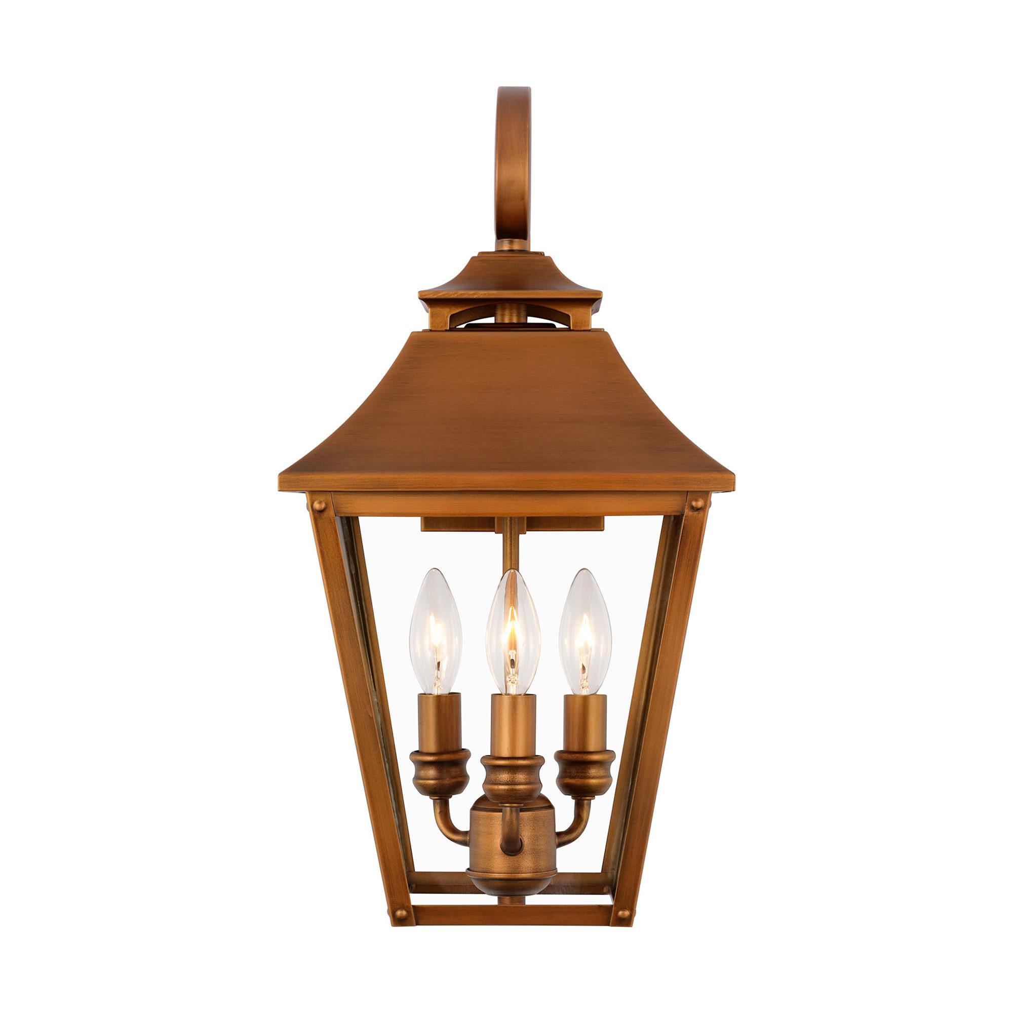 Shown in Natural Copper finish and Clear Seeded glass
