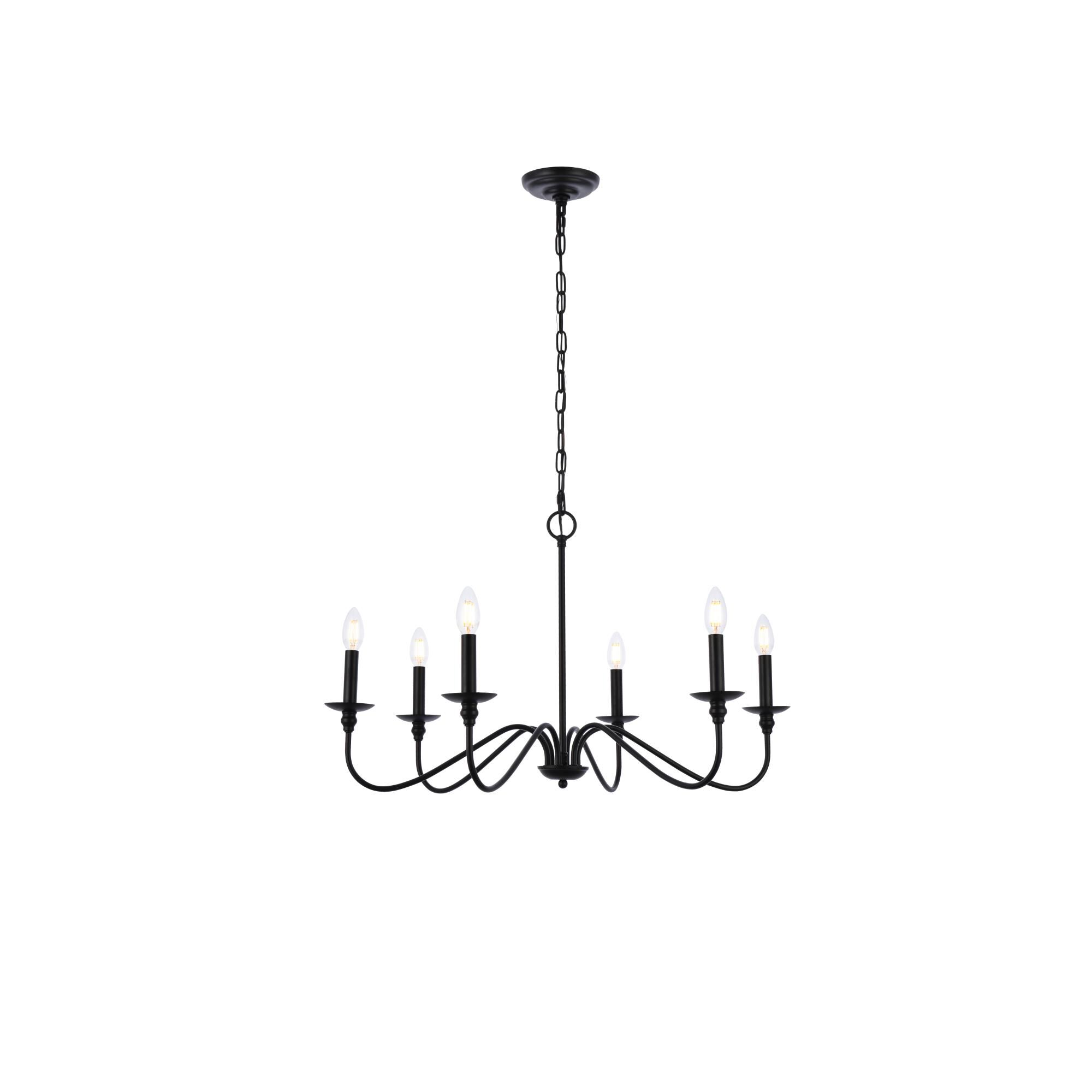 Rohan 30 Inch 6 Light Chandelier by Elegant Lighting