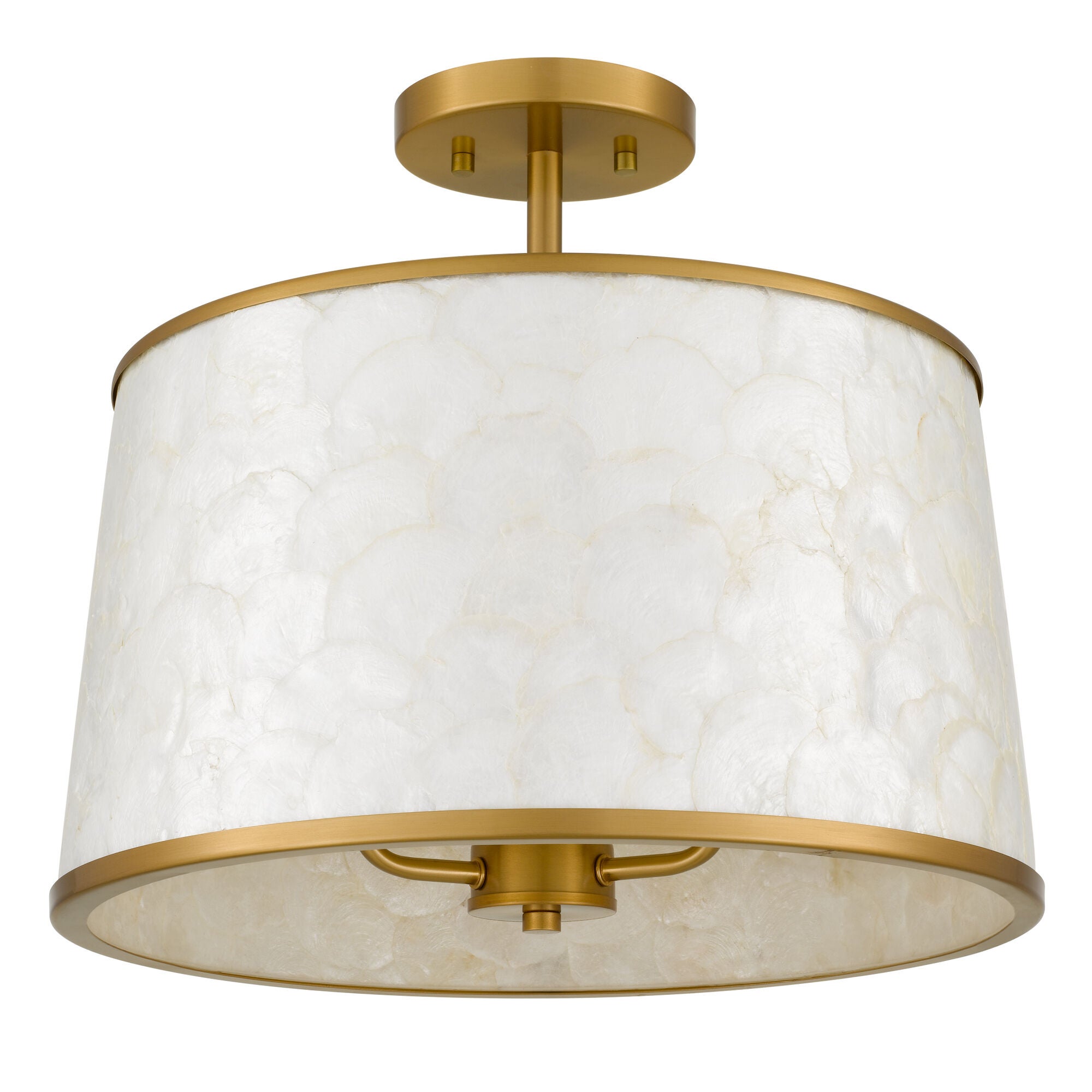 Shown in Brushed Gold finish and Capiz Shell shade