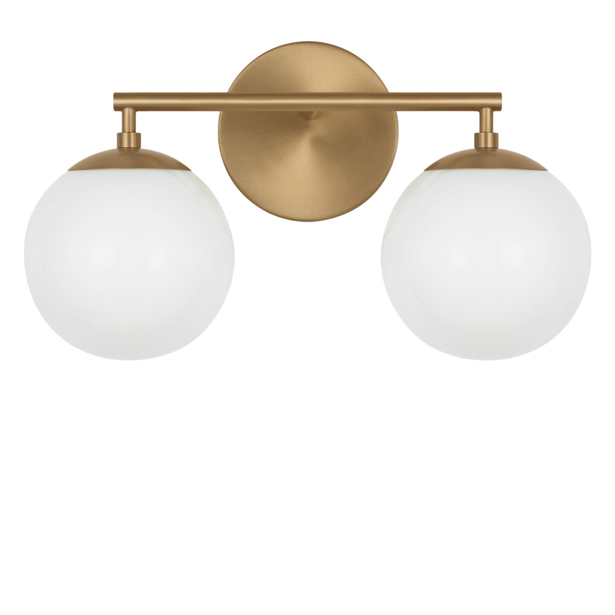 Shown in Satin Brass finish and Clear White glass