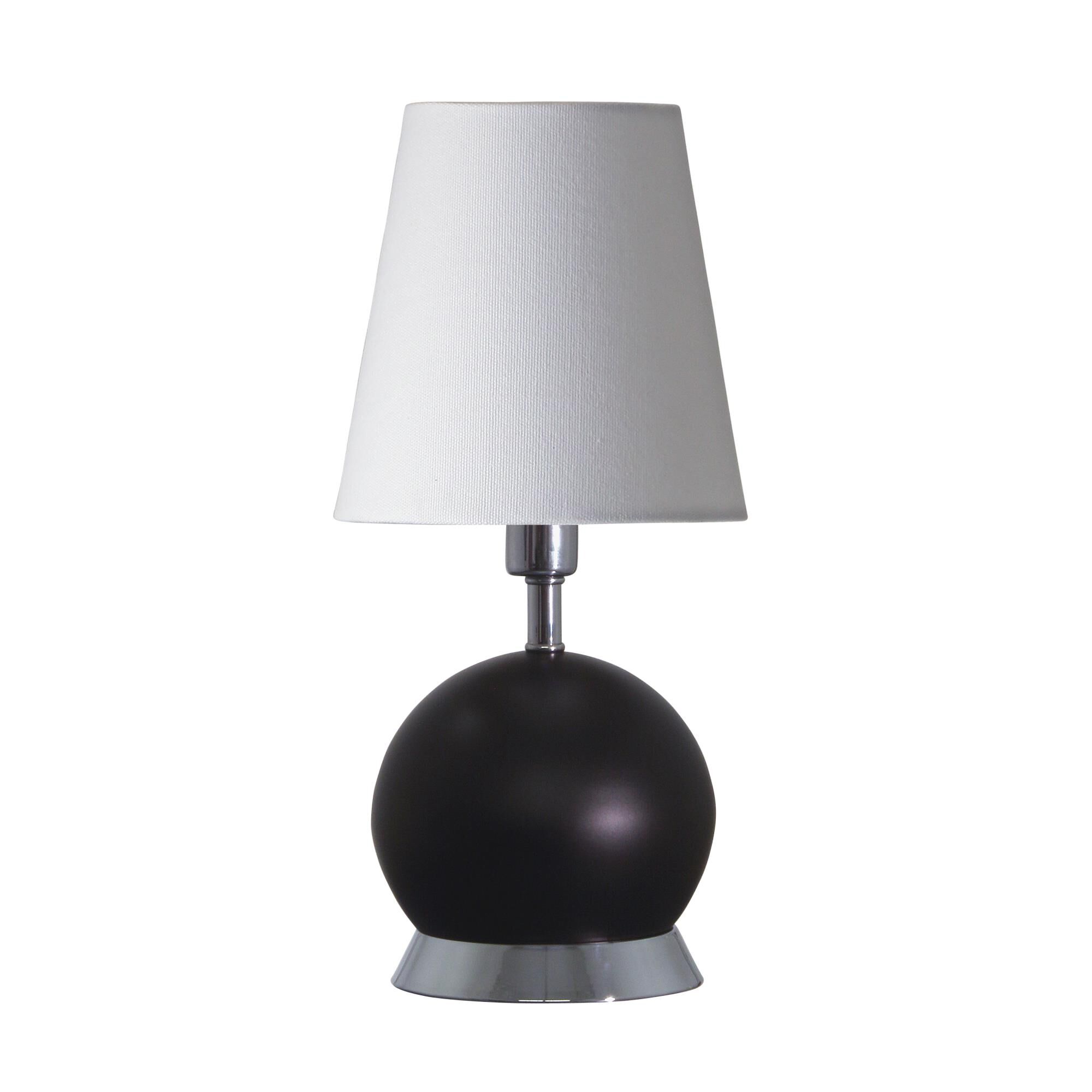 Shown in Black Matte With Chrome Accents finish and Linen Hardback shade and Chrome accent