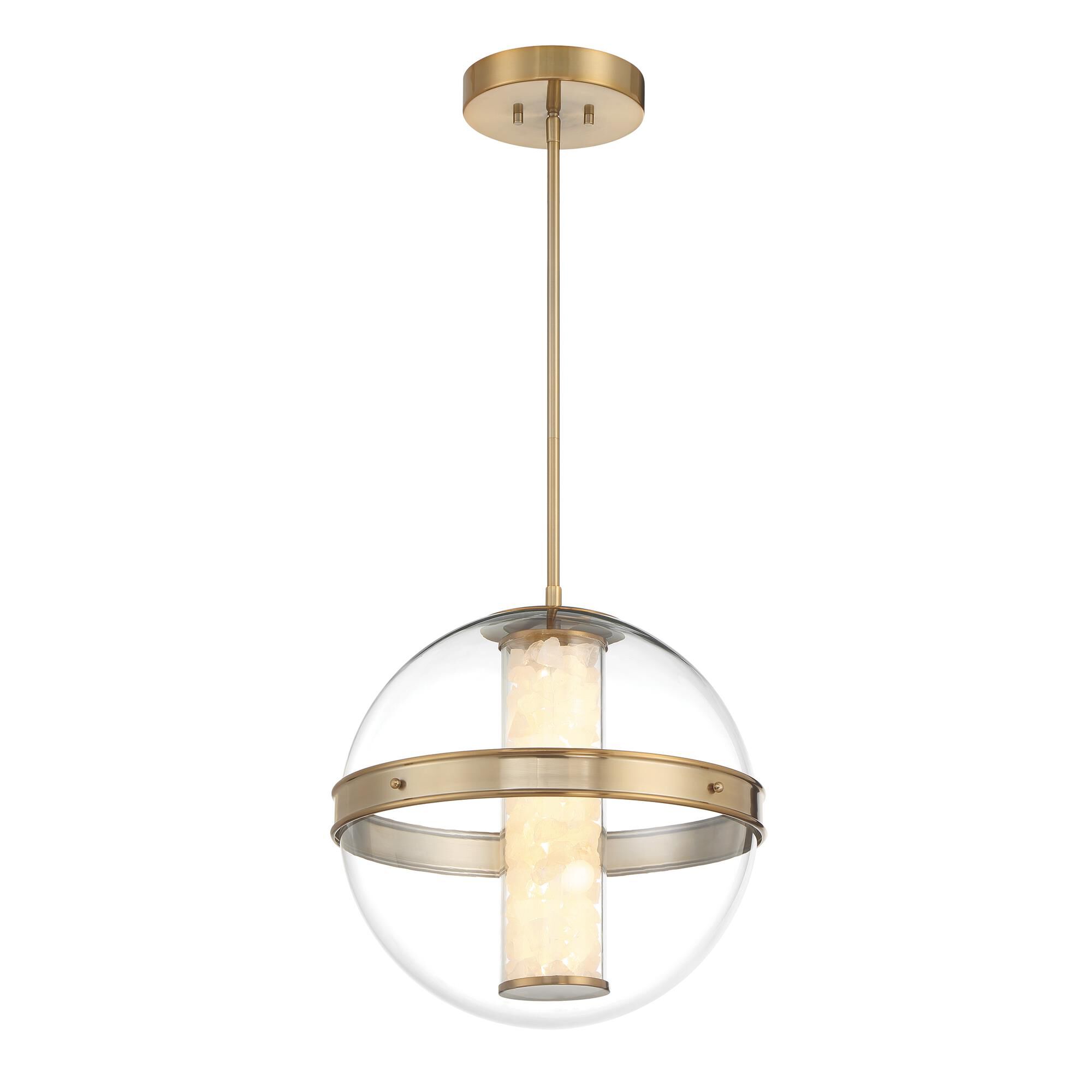 Shown in Celeste Brass finish and Clear glass and Acrylic/Glass shade