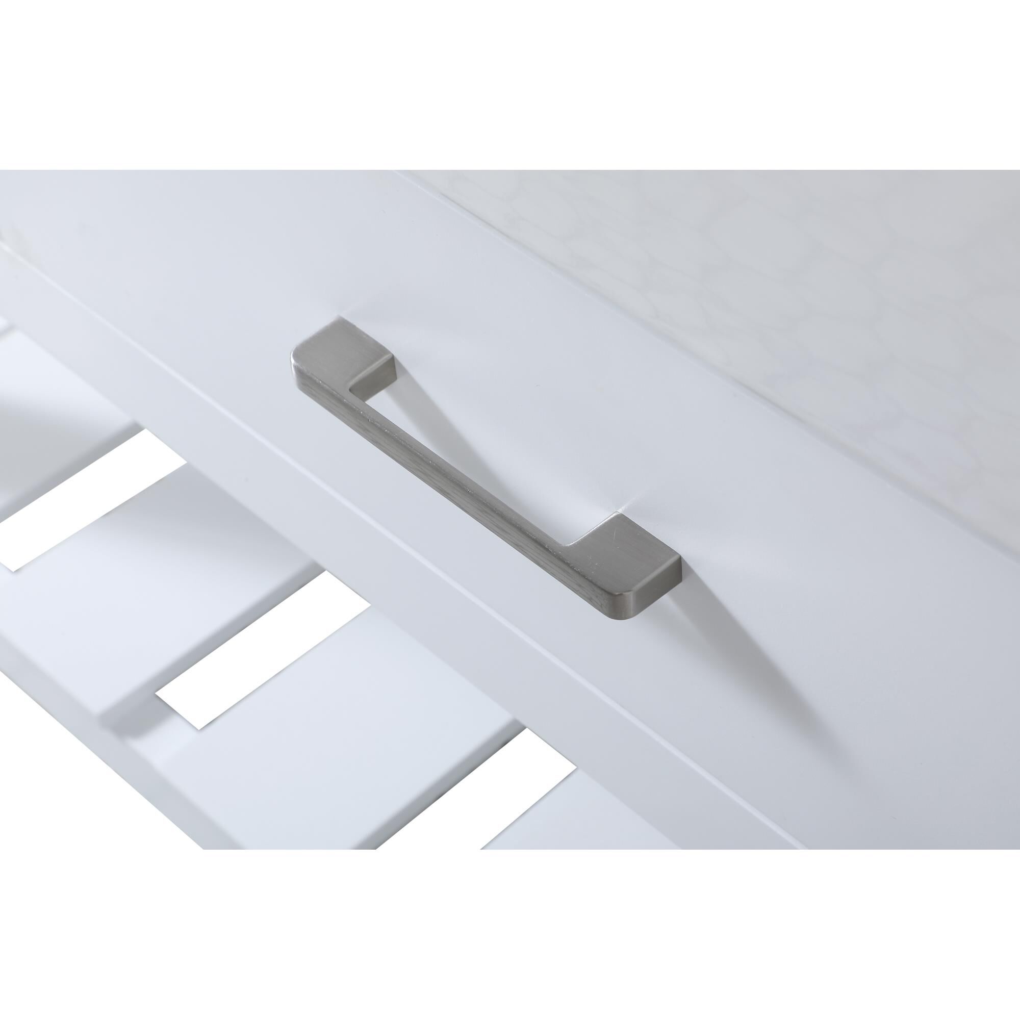 Shown in White finish and With Backsplash accent