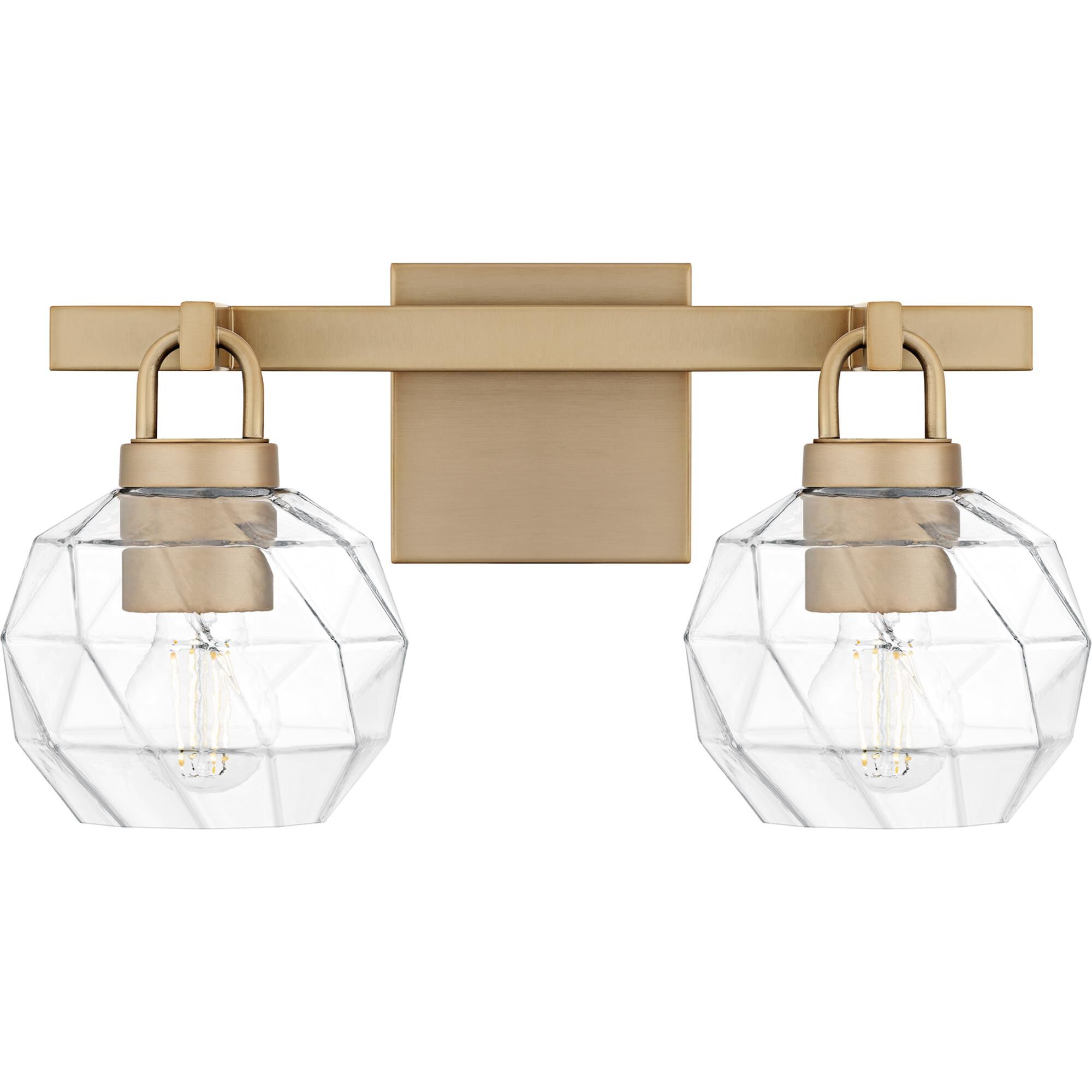 Shown in Bronze Gold finish and Clear Faceted Glass shade