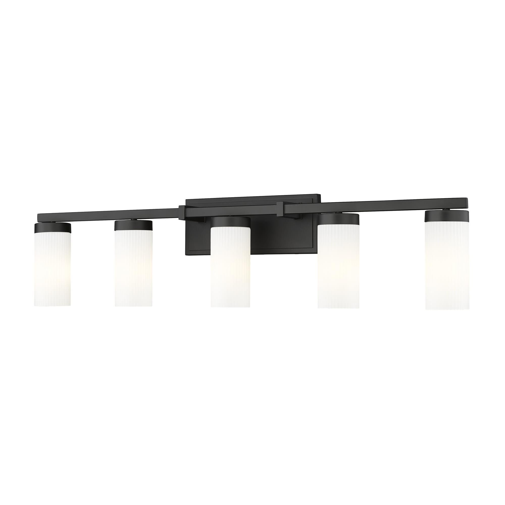 Shown in Matte Black finish and White glass