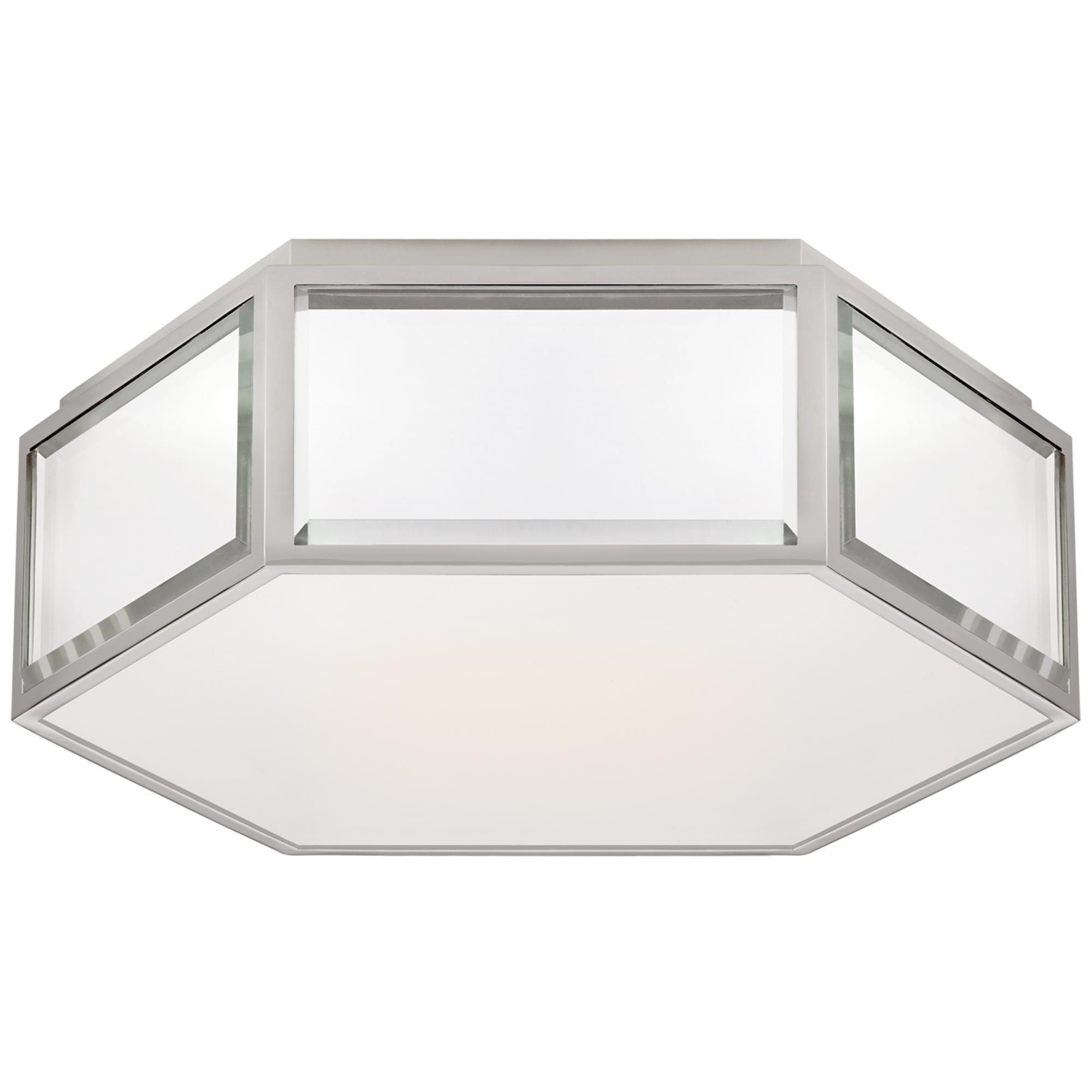 Shown in Mirror and Polished Nickel finish and Frosted Glass glass