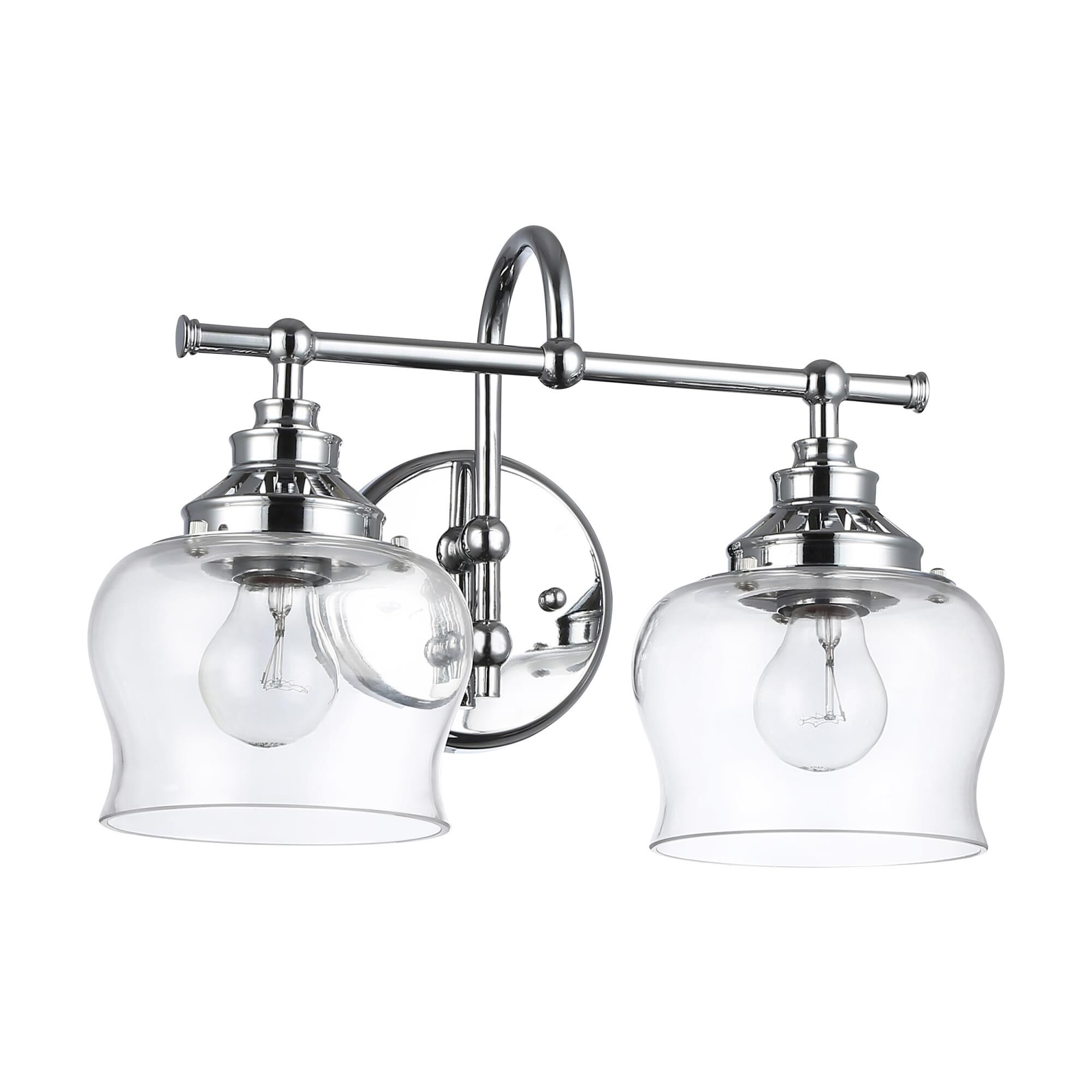 Shown in Chrome finish and Clear glass